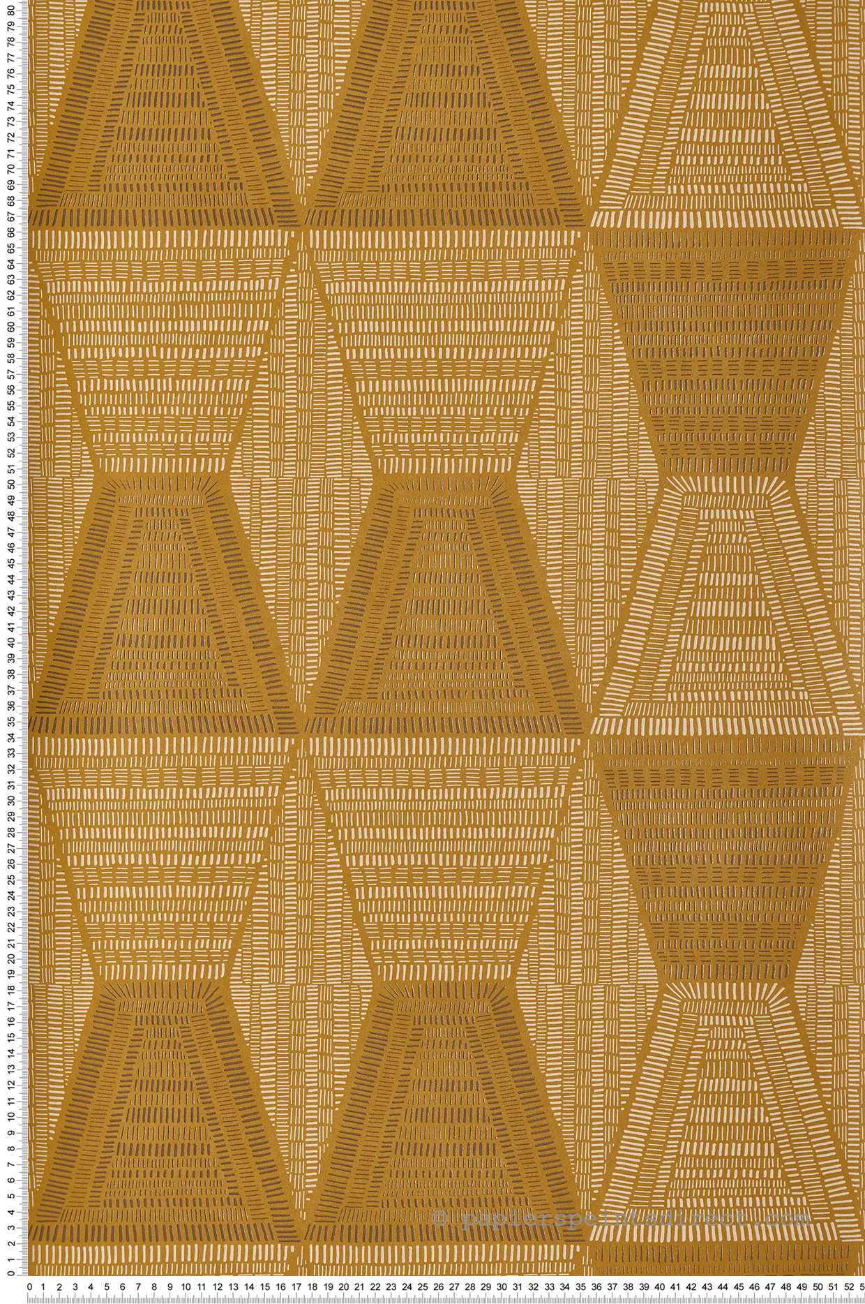 Papier peint Ethnique Daïa ocre et irisé - Mirage de Casamance | Réf. CAS-75271834
