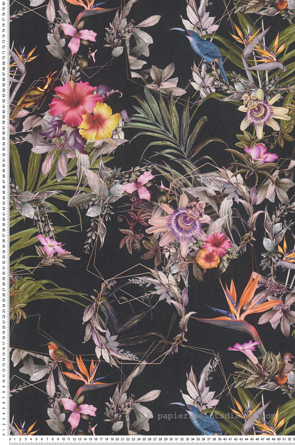 Papier peint Oiseau du Paradis noir - Dream Flowery de Architects Paper | Réf. 38178-1