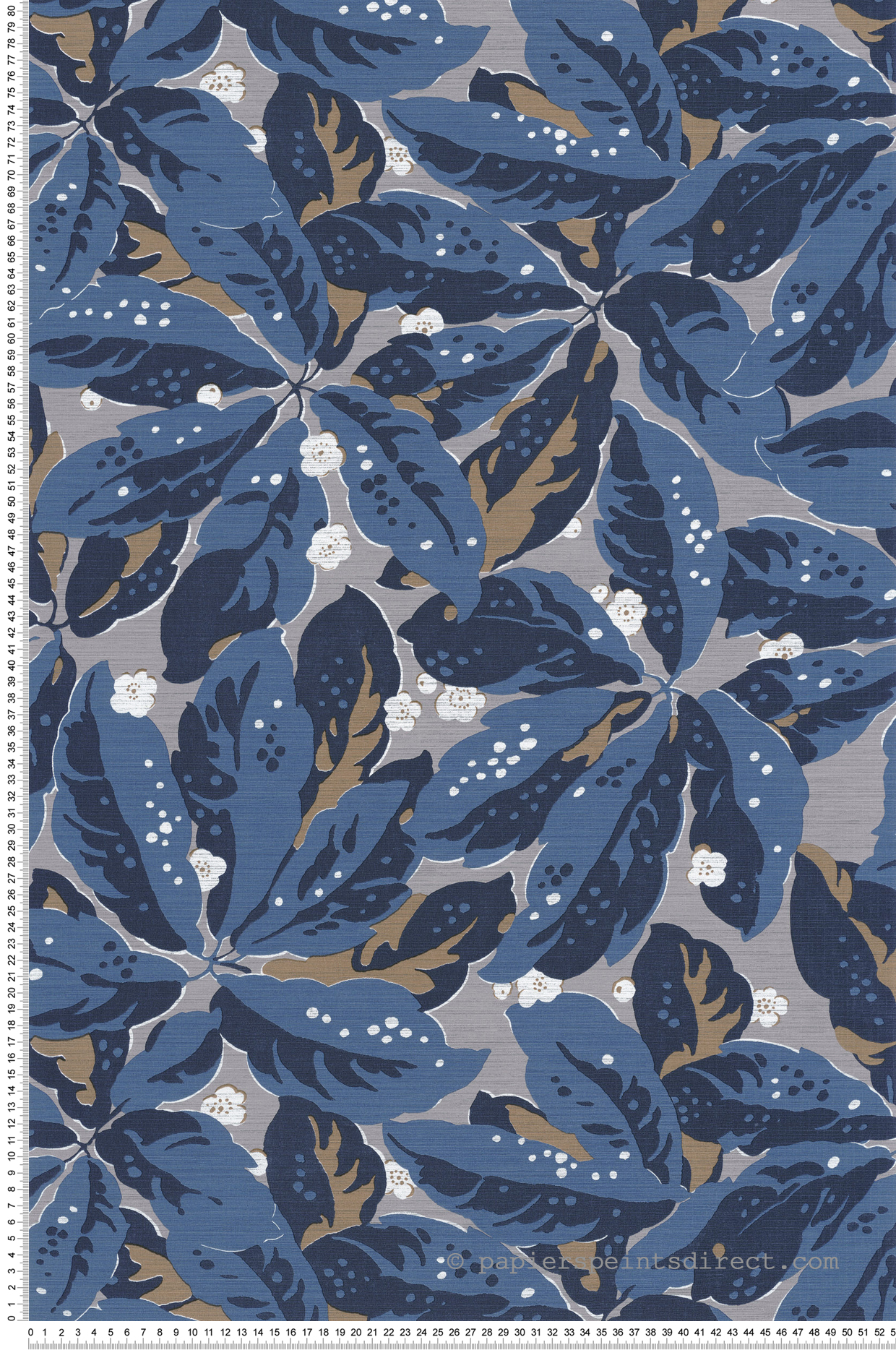 Papier peint Feuilles Greenery bleu - Five o'clock de Casadeco | Réf. FOCL85796697