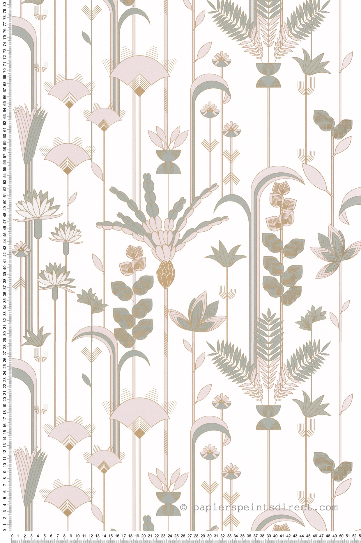 Papier peint Fleurs Ephemeral vert amande - Labyrinth de Casélio | Réf. LBY102097028