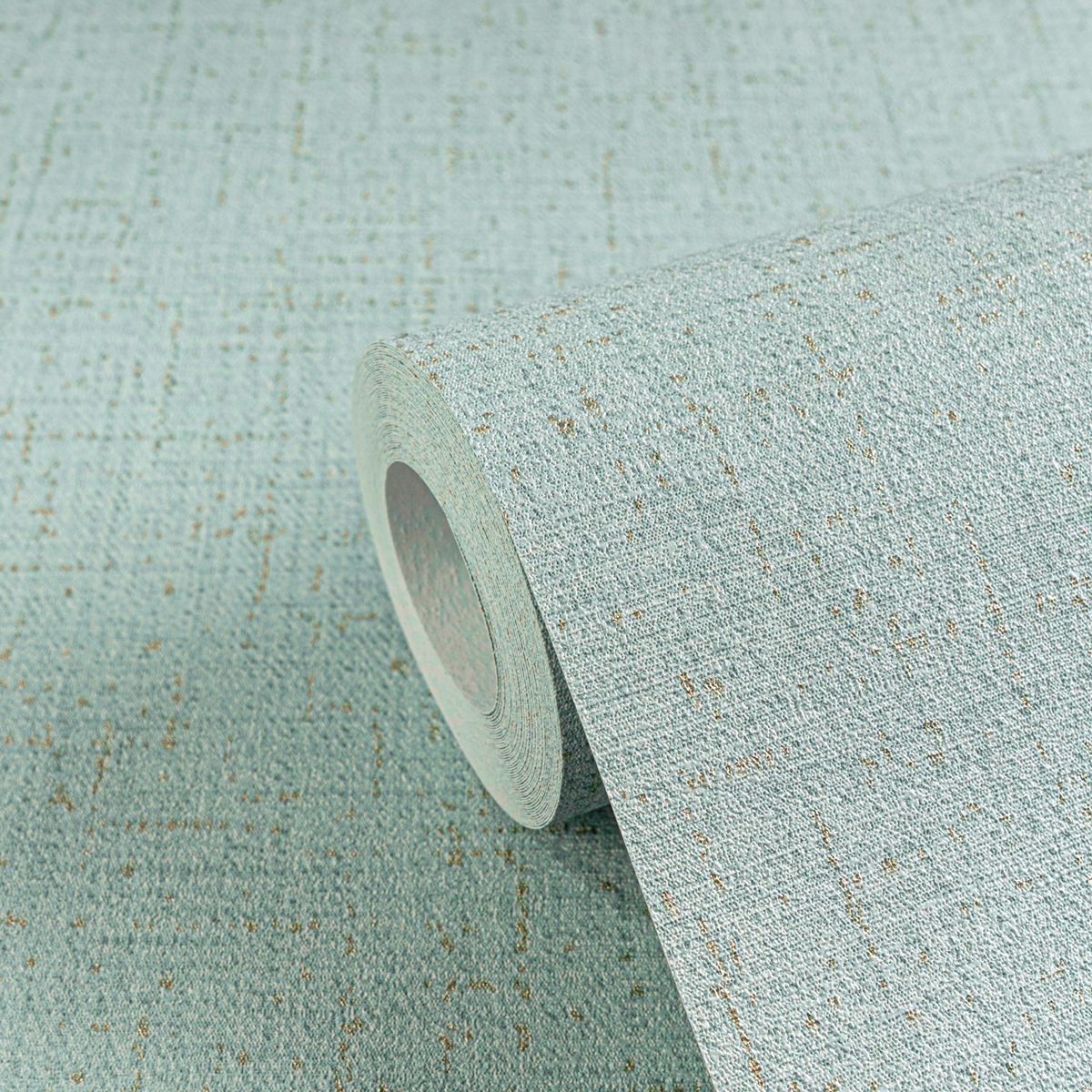 Papier peint Uni Tissage Métallisé vert d'eau doré - Cosmoliving d'A.S. Création ZOOM | Réf. AS-790672