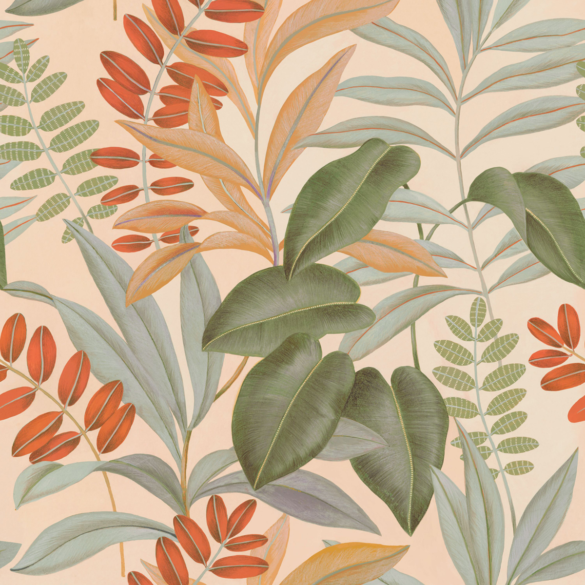 Papier peint panoramique Feuillages Avignon vert multicouleurs 250X250 - Color Box 3 de Casélio | Réf. CB3105901406