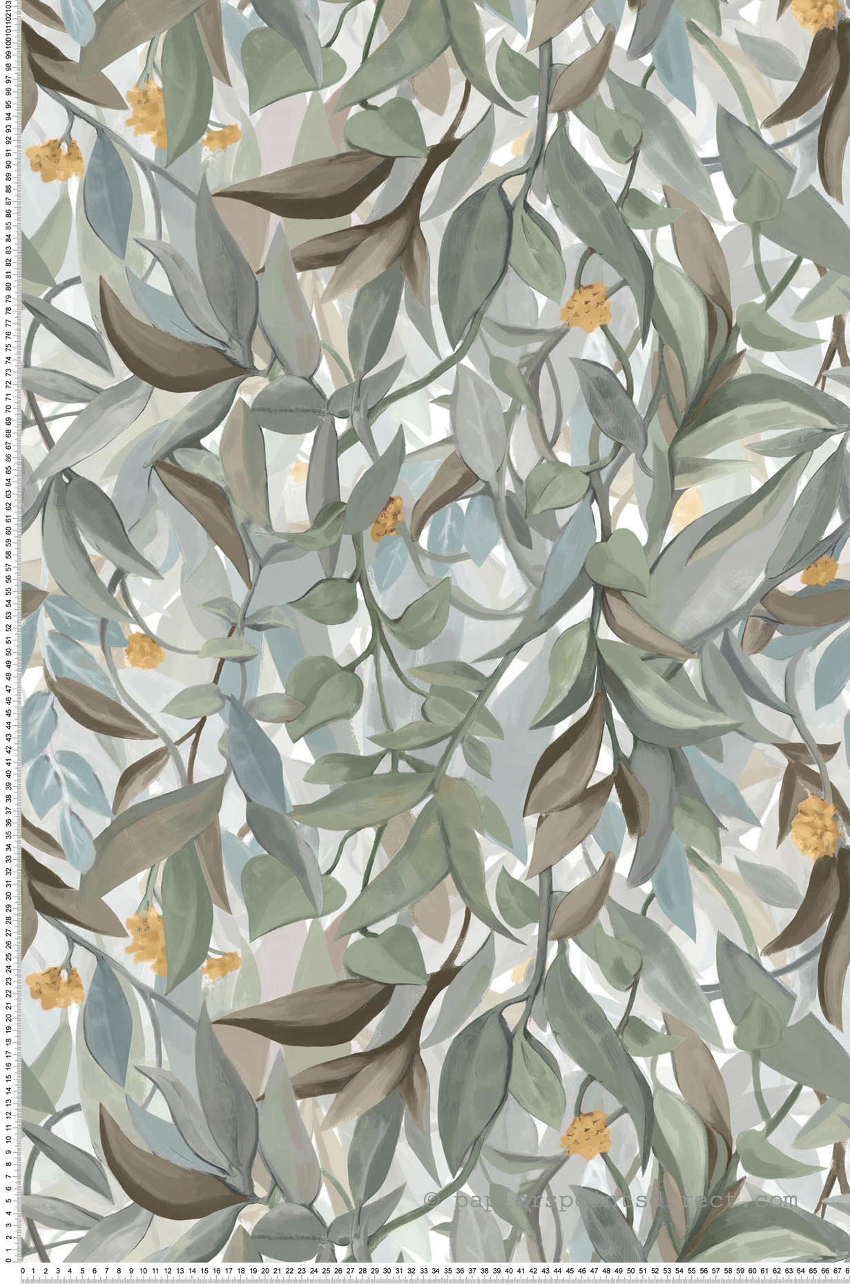 Papier peint Feuillage Solandra céladon - Panoramas 4 de Casamance | Réf. CAS-76812344