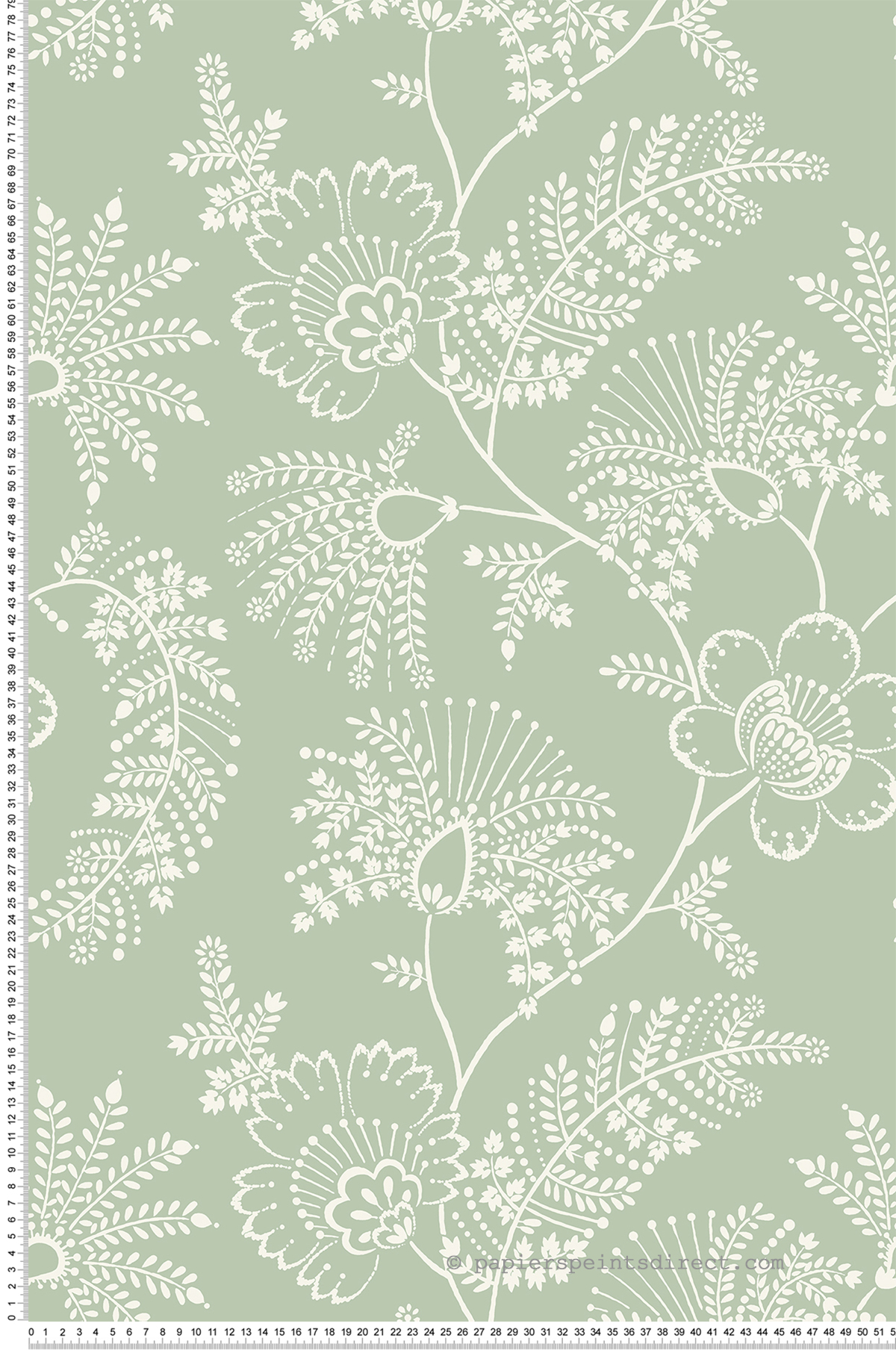 Papier peint Branché Floral Maeve vert tilleul - Delicatesse de Lutèce | Réf. LTC-FD26823