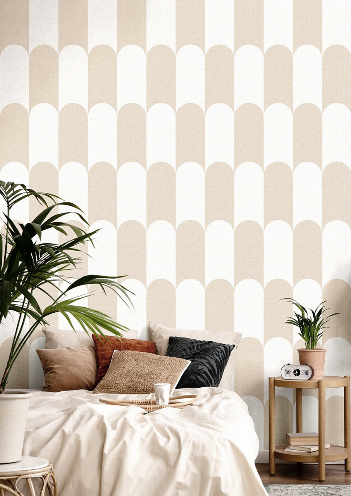 Papier peint Arcade Damier beige - Maison Paradis de Lutèce | Réf. LTC-MP15557