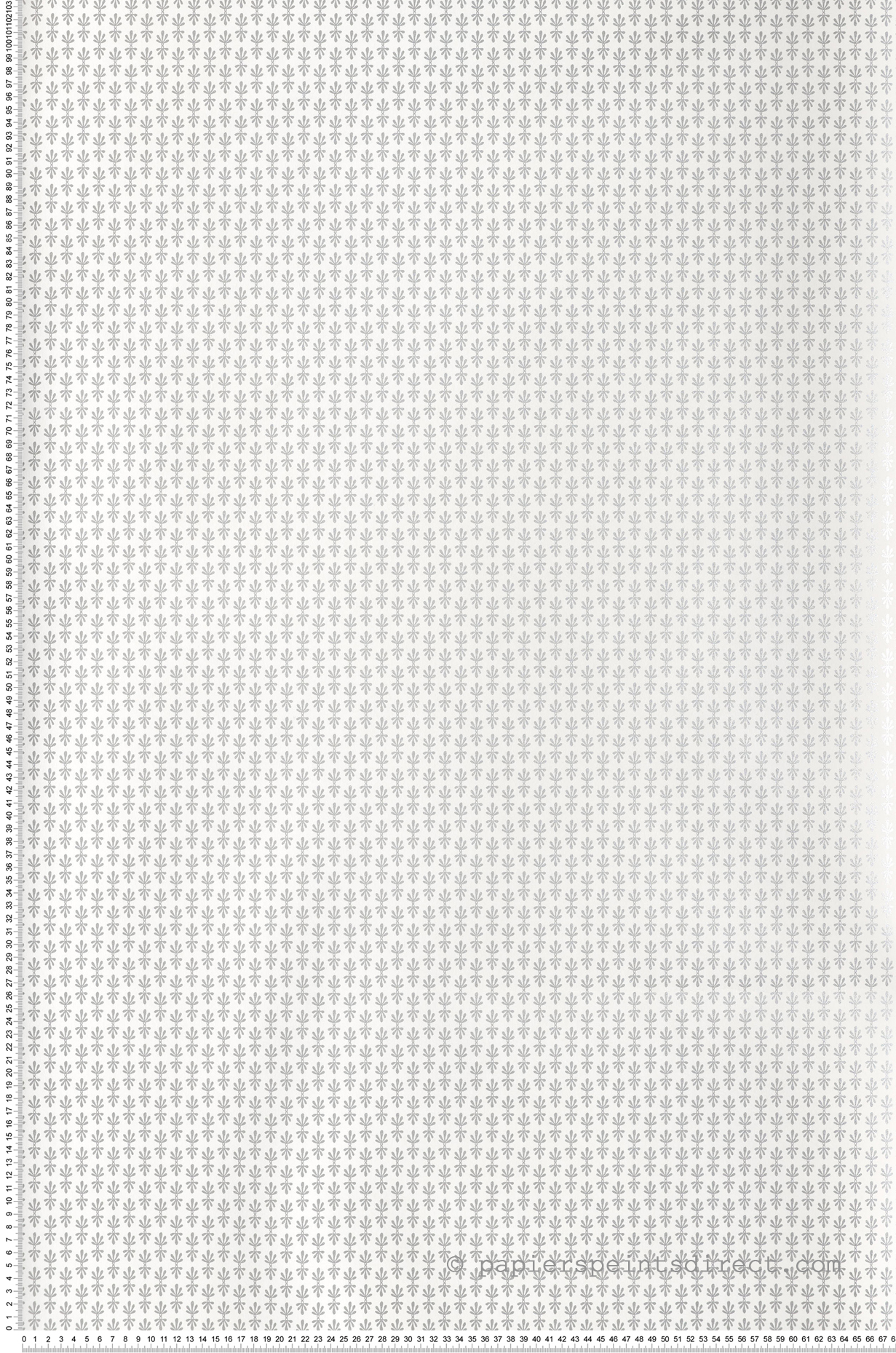 Papier peint Pétale Graphique argenté blanc - Rifle Paper Co. 2 de York (Initiales) | Réf. INI-RP7361