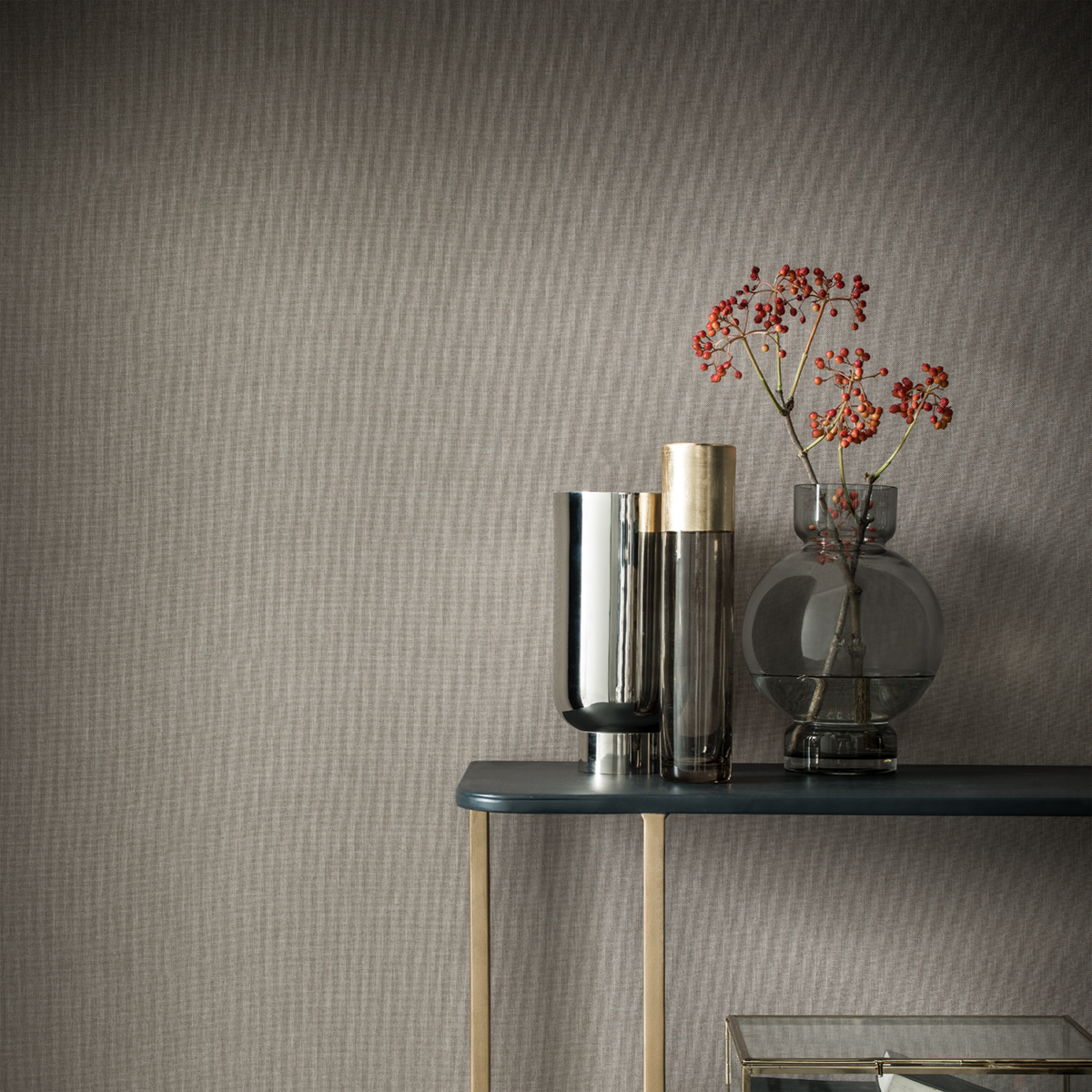 Tissu mural Uni Lin taupe - Textil'In de Montecolino | Réf. MC-TIN208018