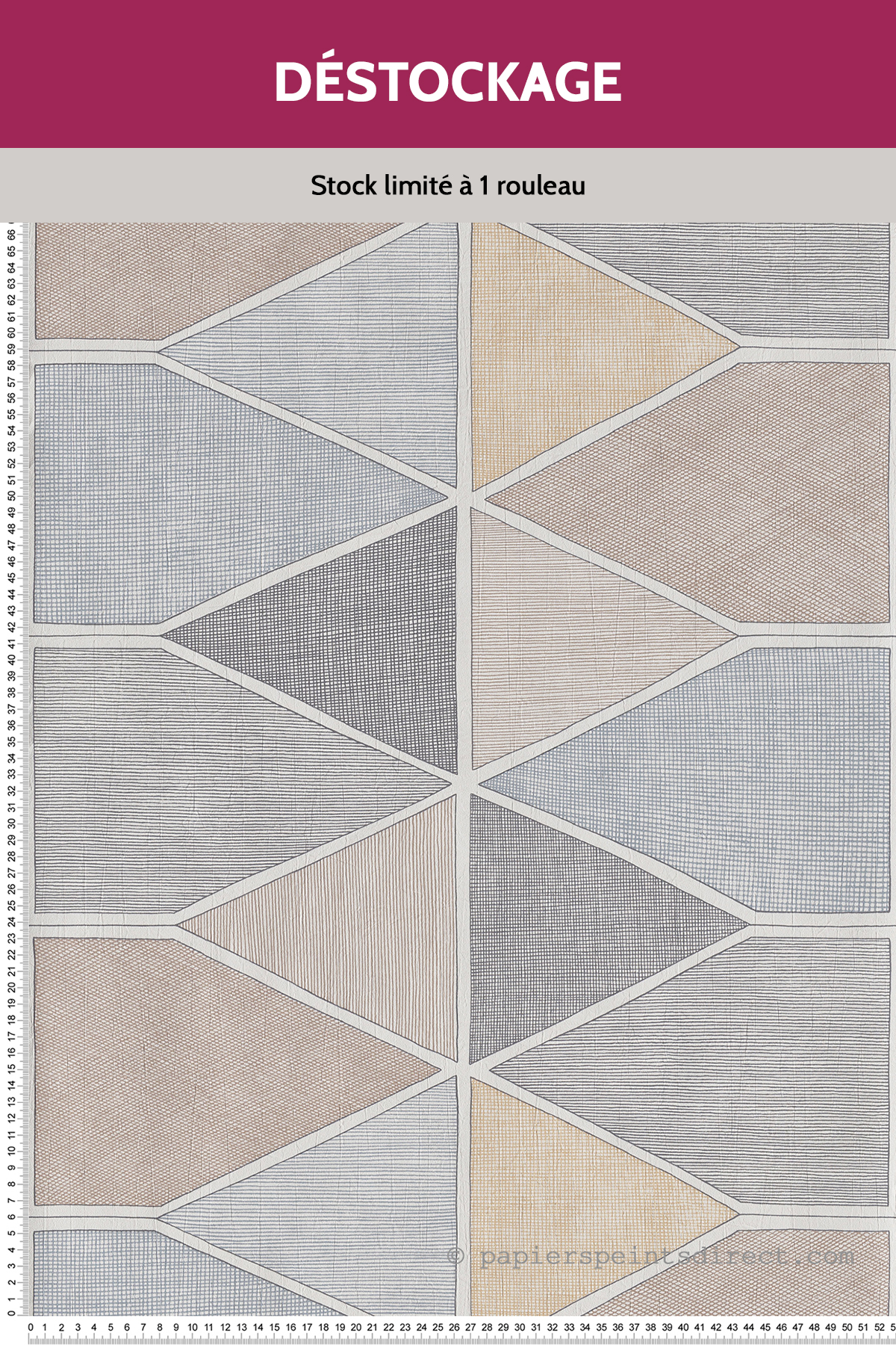 Papier peint Destockage - Graphique Stella Color Beige Gris - Nova