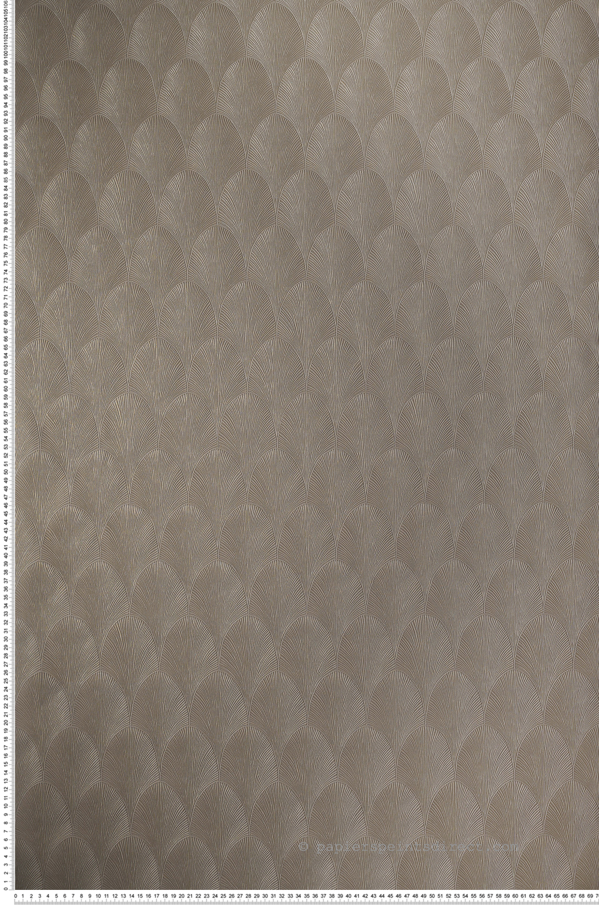 Papier peint Art Déco Tourmaline taupe doré - Métal de Casamance | Réf. CAS-75781528