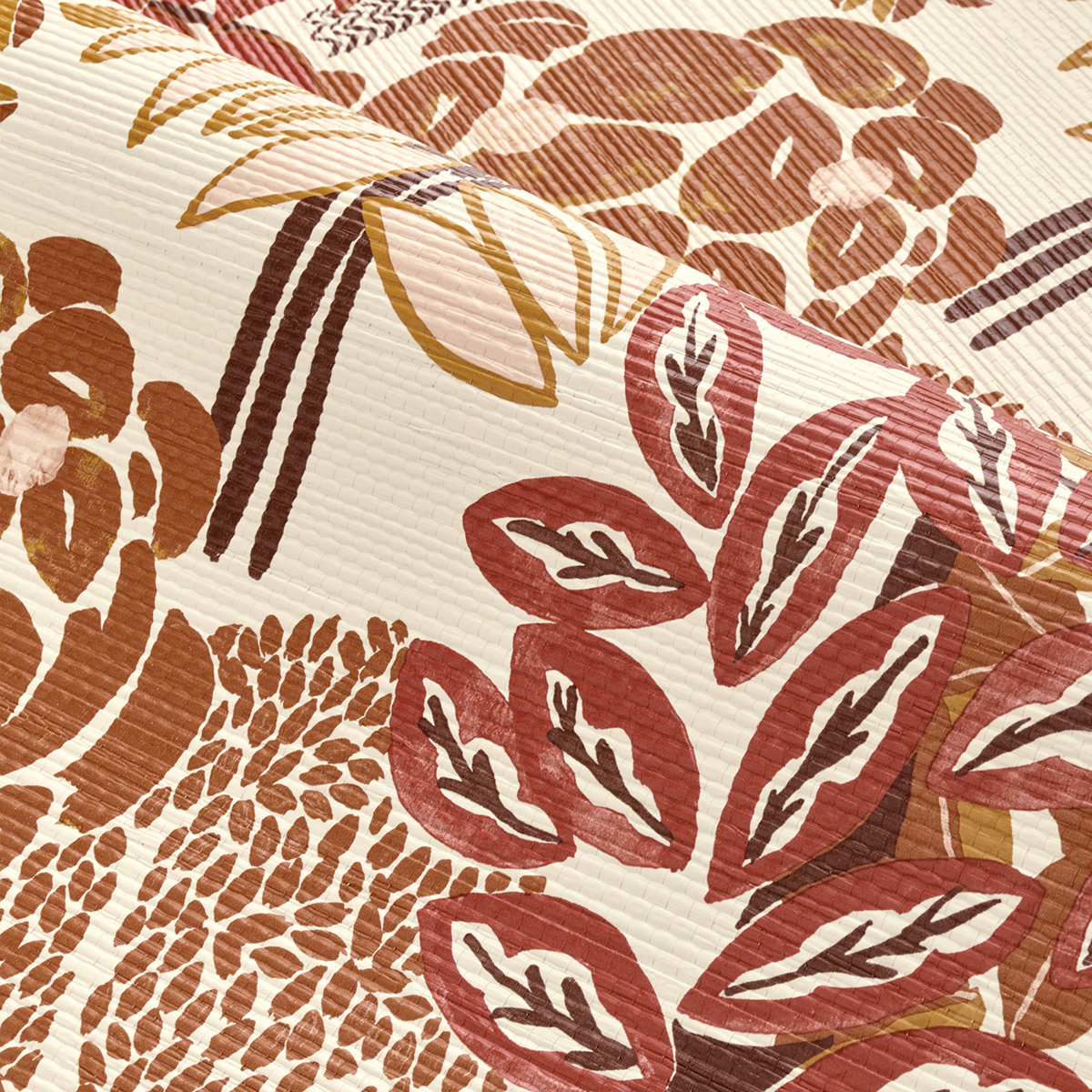 Papier peint Feuillage Peradeniya terracotta - Golfe du Bengale de Casamance | Réf. CAS-75940304