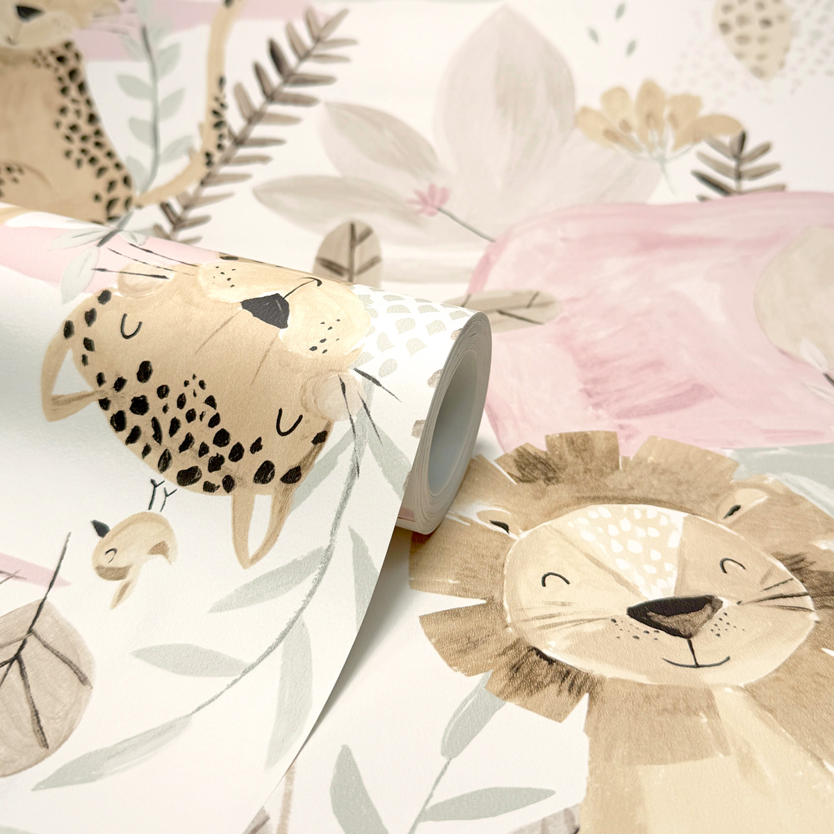 Papier peint Jungle Animaux Enfant beige - Imagine de Lutèce ROLL | Réf. LTC-DL27557