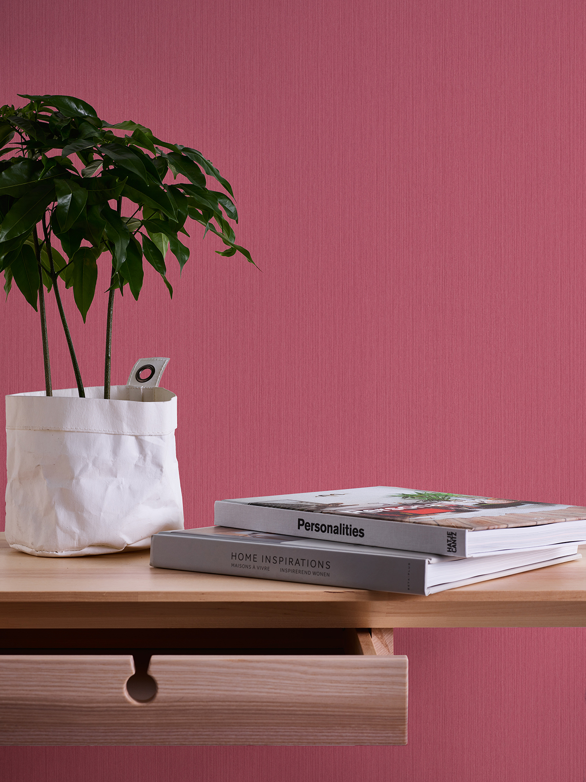 Papier peint Faux Uni Tissu magenta - Change is good de Michalsky | AMB Réf. MC-37987-9
