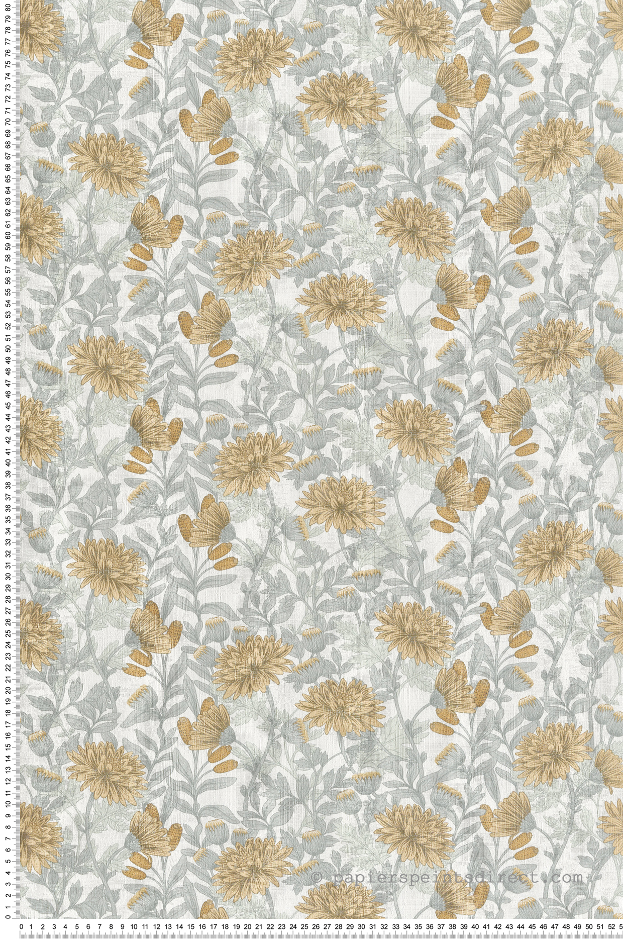 Papier Peint Fleur Oeillets jaune - Flora d'Ugépa | Réf. UGP-M88202