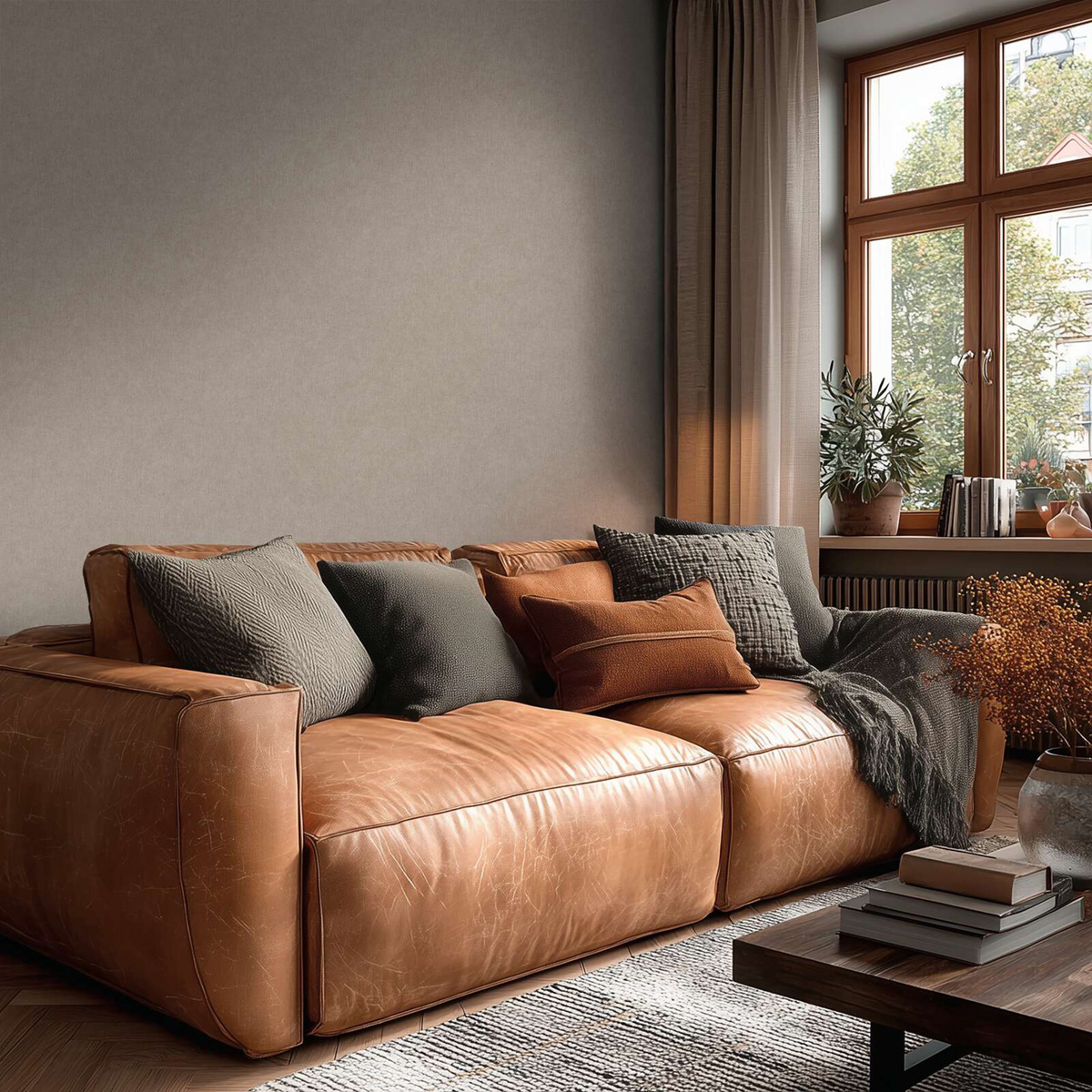 Papier peint Faux Uni Texturé taupe rosé - Vibes & Styles d'A.S. Création AMB2| Réf. AS-792018