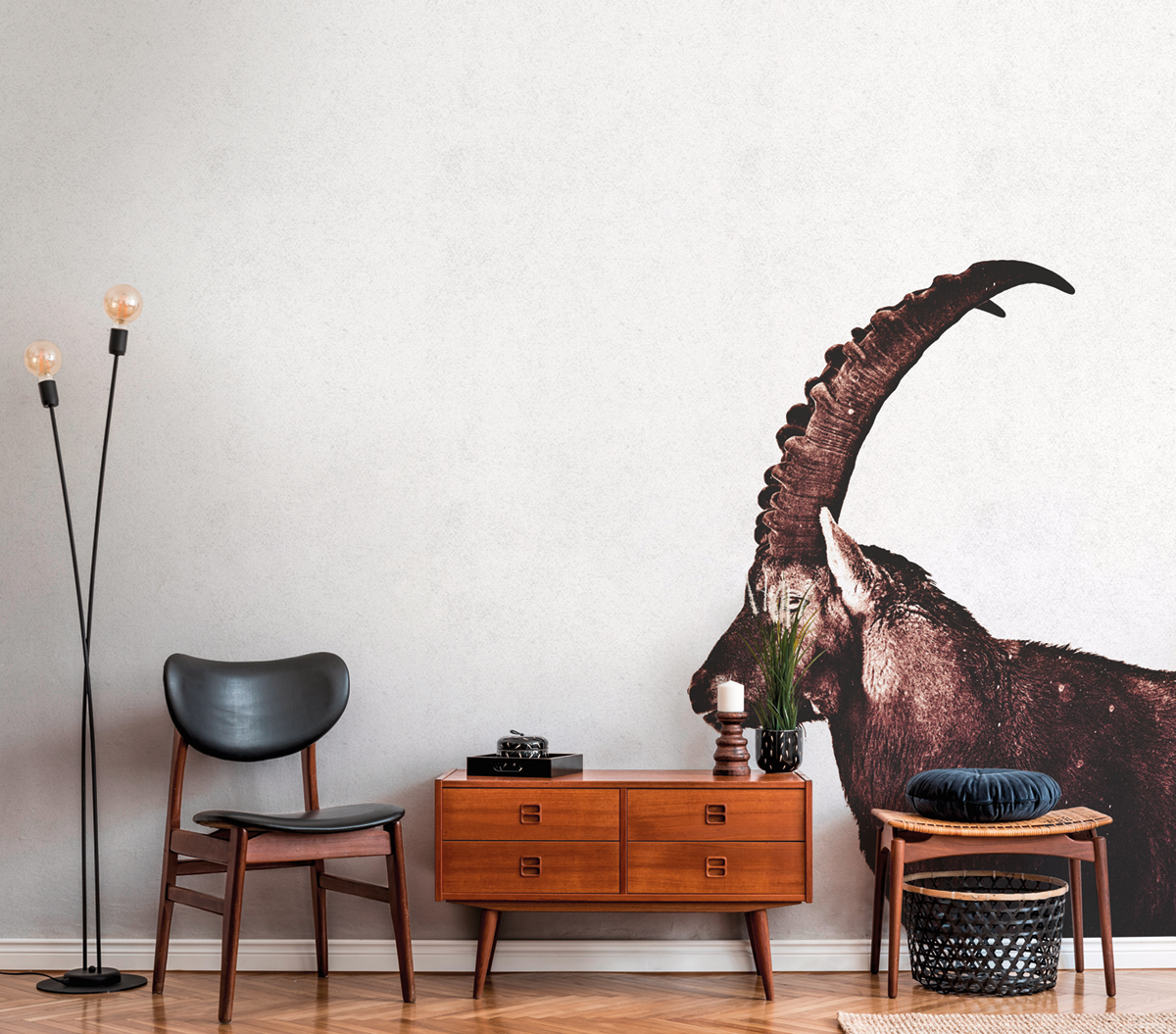 Papier peint panoramique Girafe Capricorn Snow - Référence DD119813 - Intissé 200g/m2 - Standard 400 x 270