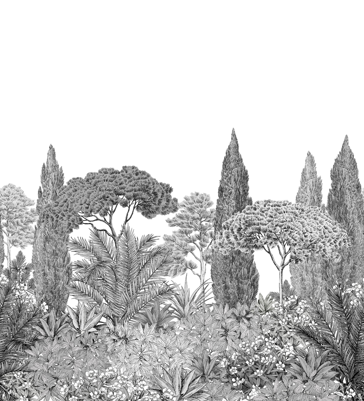 Papier peint panoramique Riviera Grisaille A+B - 1/2/3/4/5/6 - Isidore Leroy