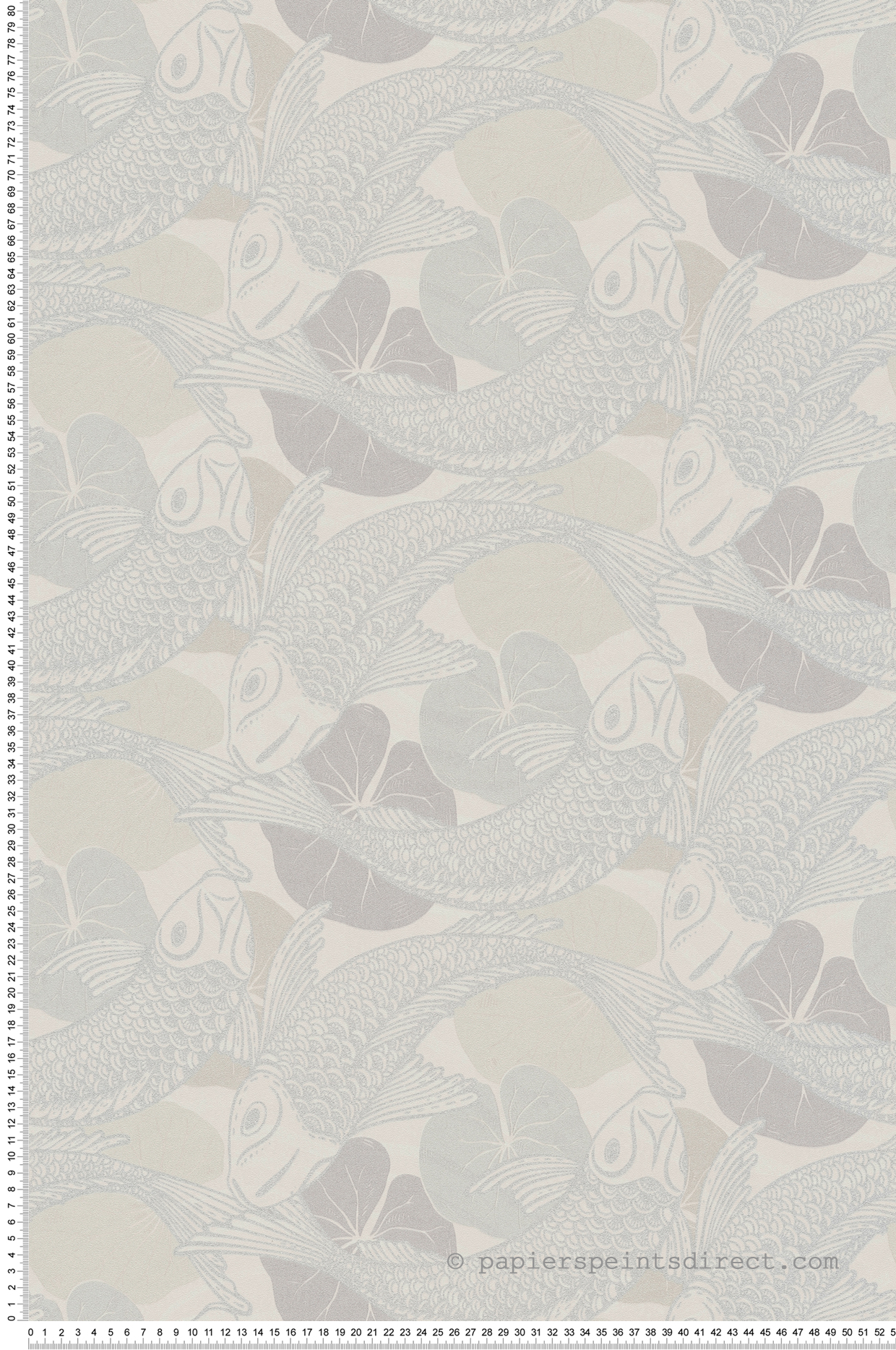 Papier peint Poisson Carpes Koï blanc cassé - Metropolitan Stories 2 d'AS Création | Réf. SP15487