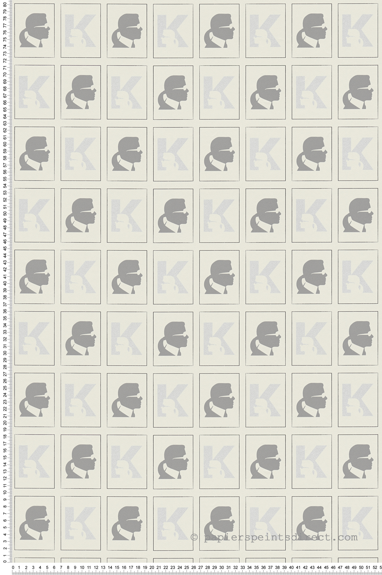 Papier peint Portrait Karl Baptiste gris - Karl Lagerfeld de Montecolino | Réf. MC-37842-2