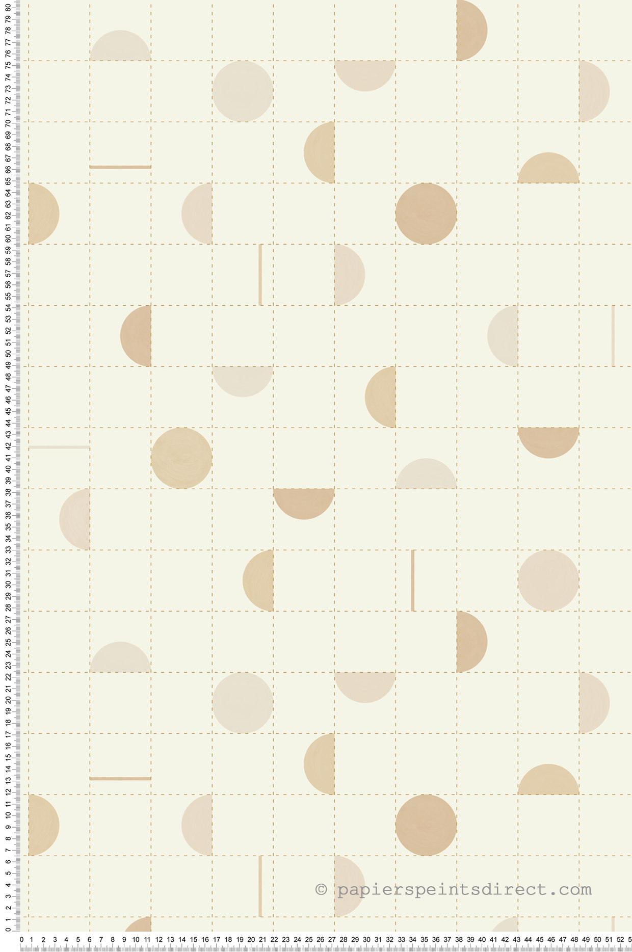 Papier peint Géométrique Quadrillage Jump Around beige et doré - Around de Casélio | Réf. ARN102861020