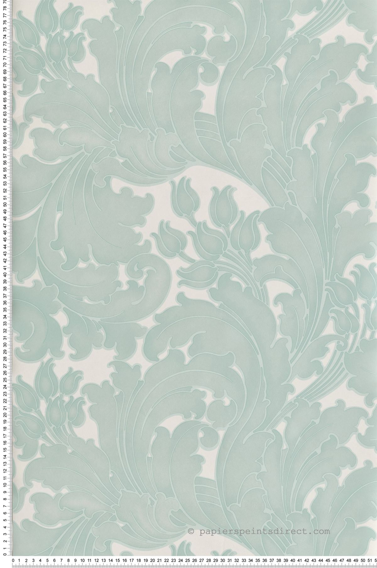 Papier peint baroque Tulip Aqua - National Trust Papers 2 de Little Greene | Réf. 0260TUAQUAZ