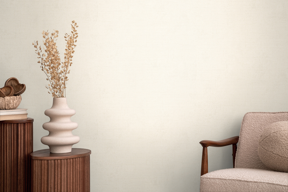 Papier peint Uni Tissage Métallisé blanc - Cosmoliving d'A.S. Création | Réf. AS-790661