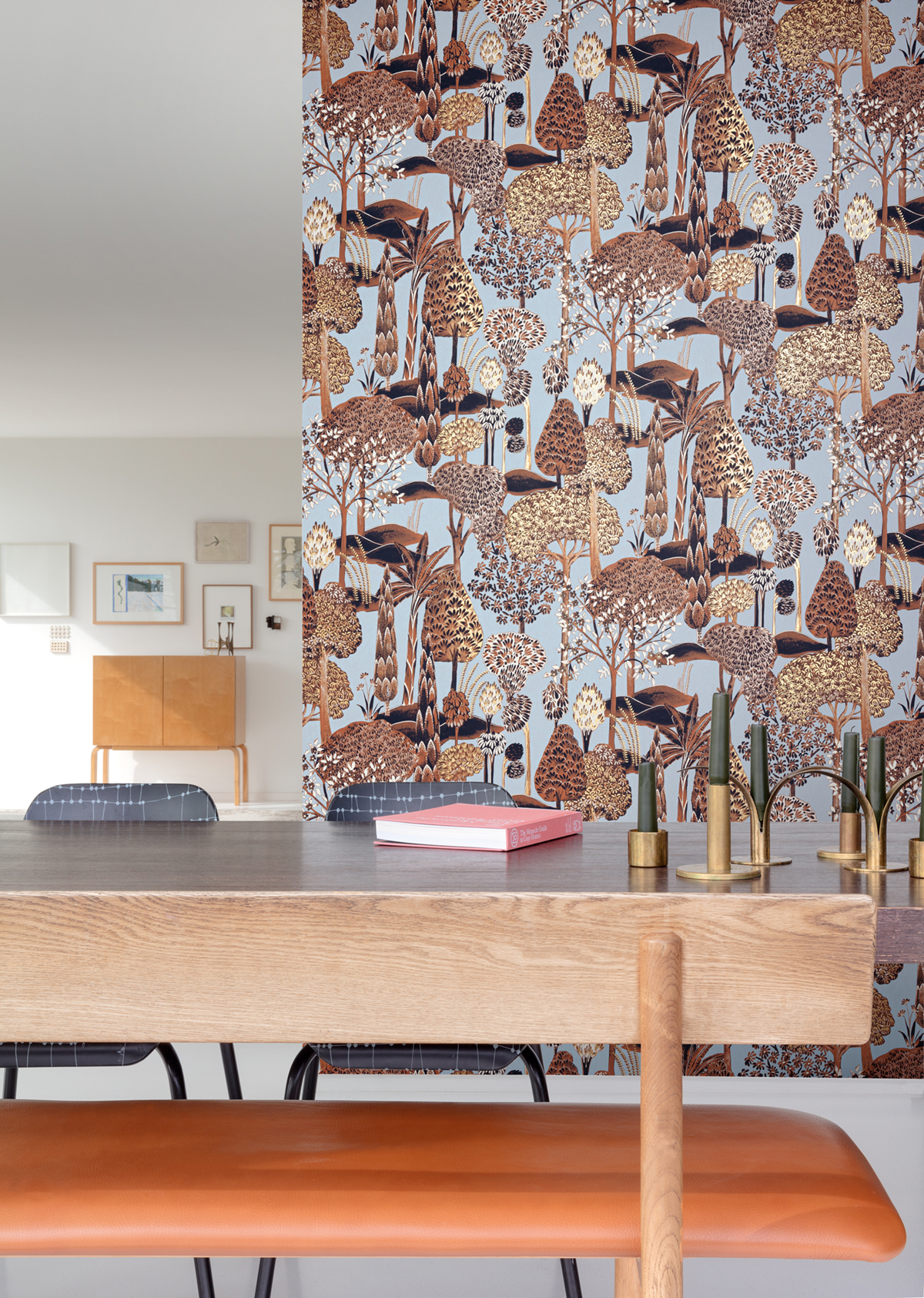 Papier peint Forêt Exotique Viray bleu doux doré - Summer de Masureel | Réf. MAS-SUM004