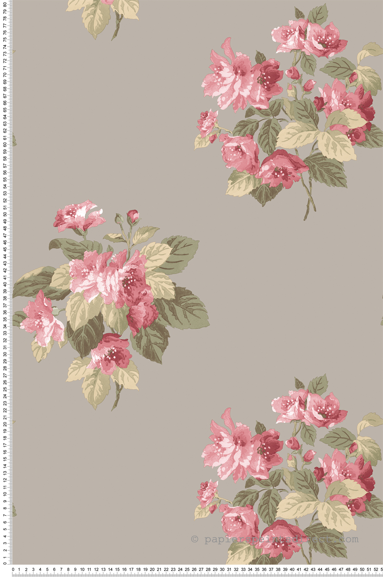 Papier peint Bouquet Fleuri rose taupe - Jardin Secret de Lutèce | Réf. LTC-G78501