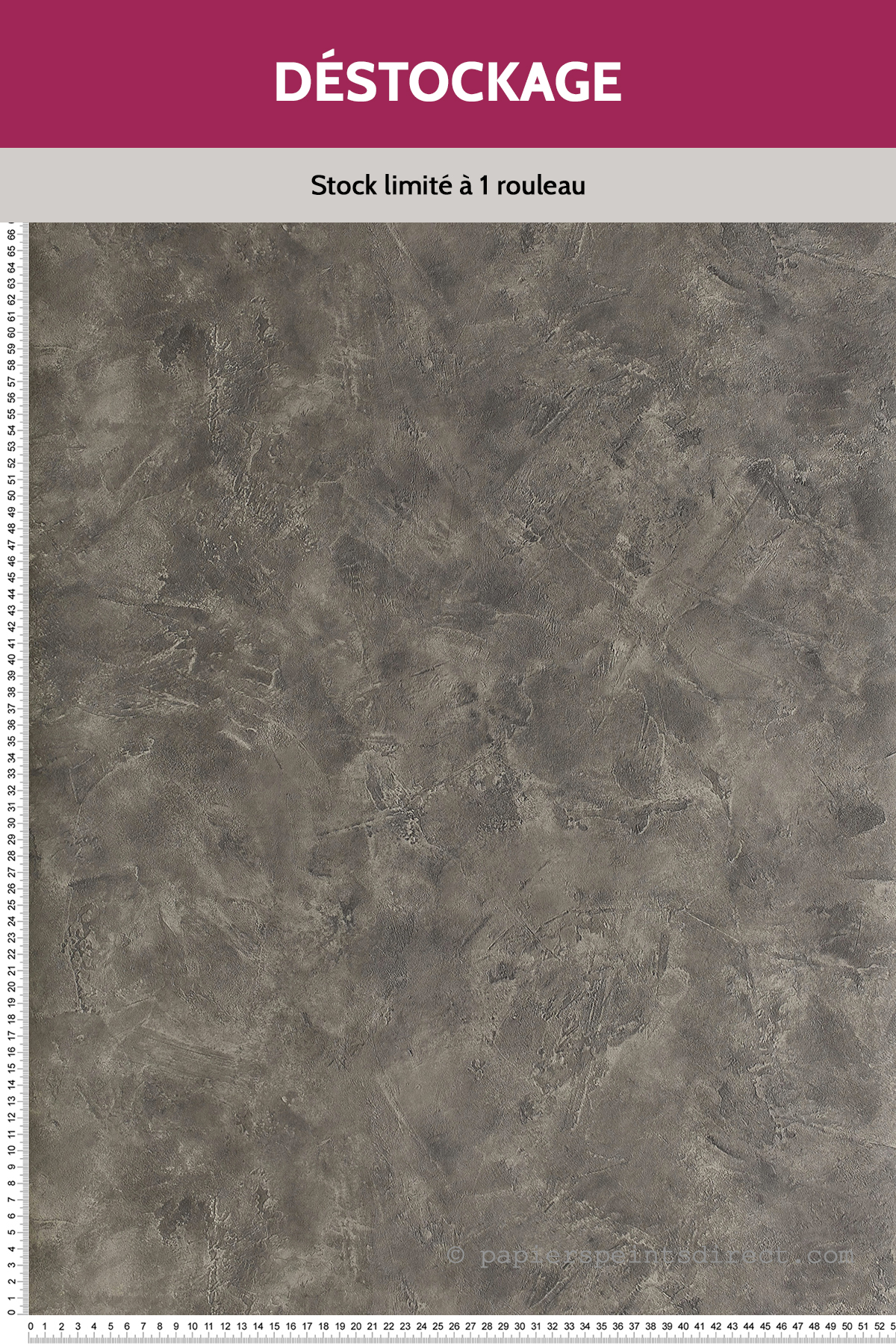 Papier peint Destockage - Effet Béton Gris Plomb - Patine