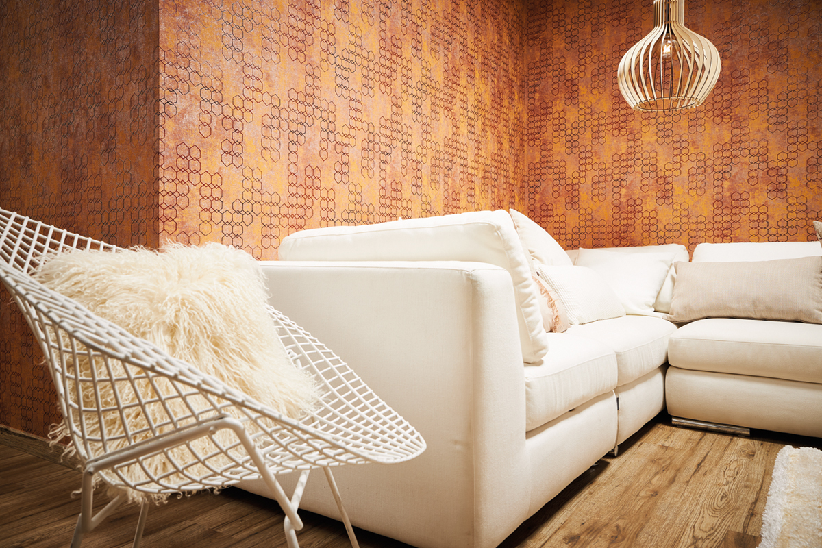 Papier peint Géométrique Urban Grace rouille - New Walls d'AS Création | Réf. SP15290