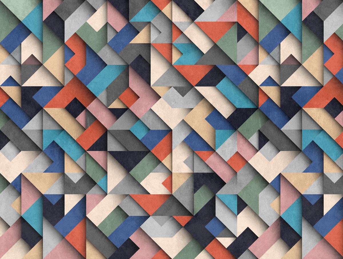 Papier peint panoramique Géométrie 3D multicouleurs - The Wall d'A.S. Création | Réf. AS-382871