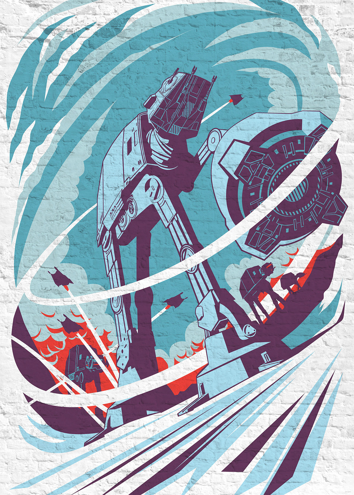 Papier peint Star Wars Classic Concrete Hoth - Papier peint Panoramique Komar