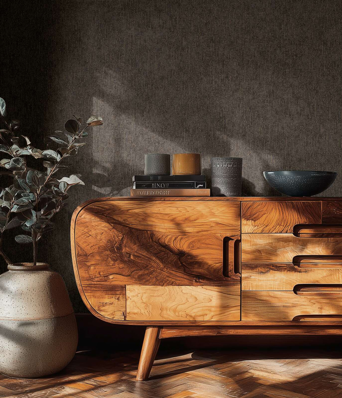 Papier peint Faux Uni Texturé anthracite doré - Vibes & Styles d'A.S. Création AMB3| Réf. AS-792017