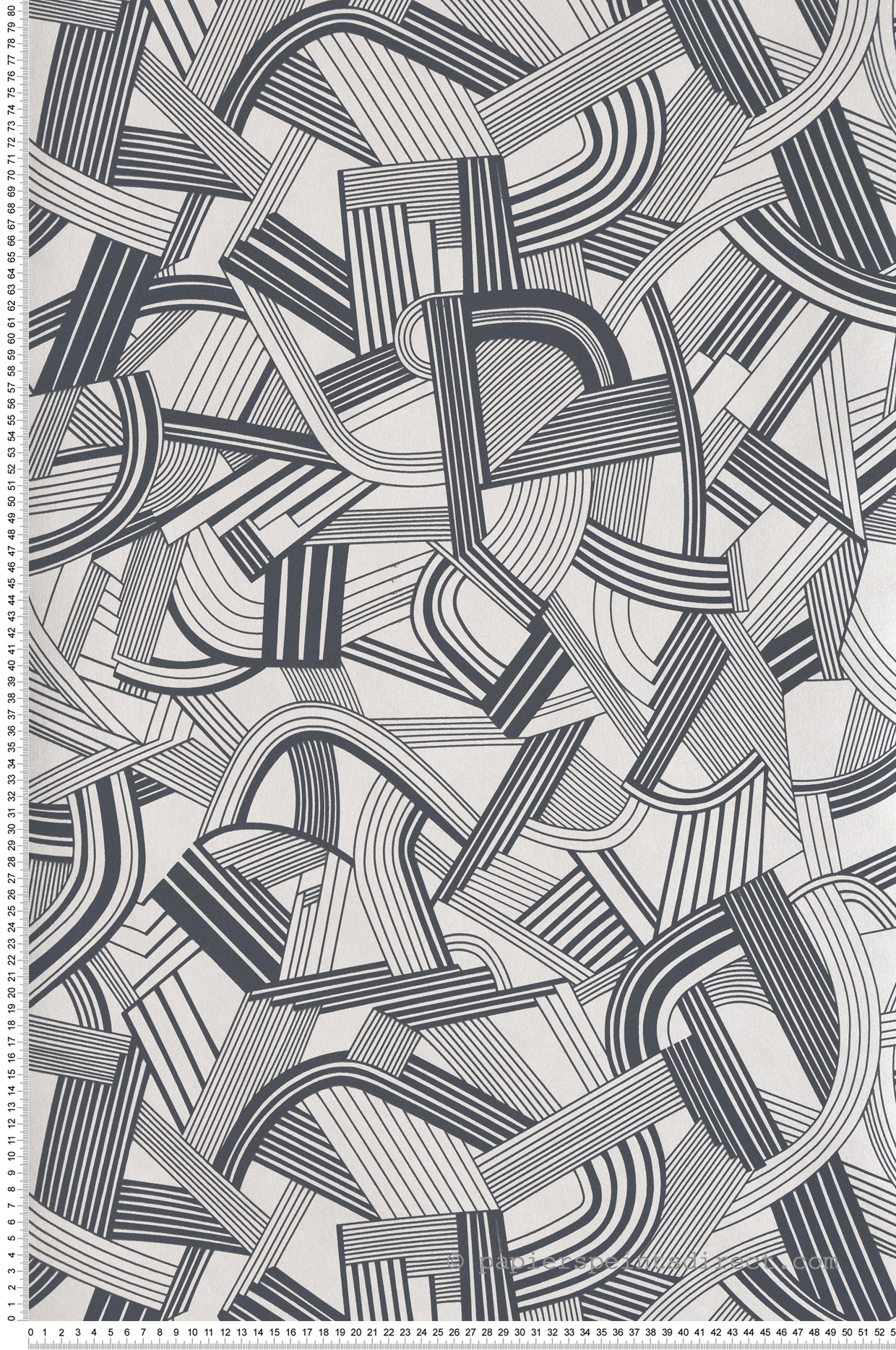 Papier peint Graphique Music Hall argenté noir - Twenties de Casadéco | Réf. TWNT88699191