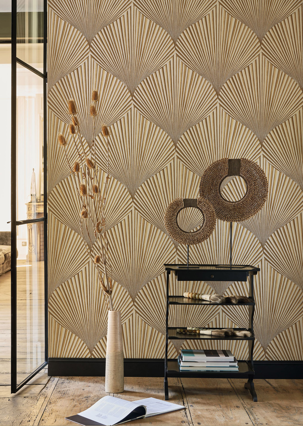 Papier peint Feuille Coquillage Semiramis mordoré - Babylone de Casadéco | Réf. BBLN89762207