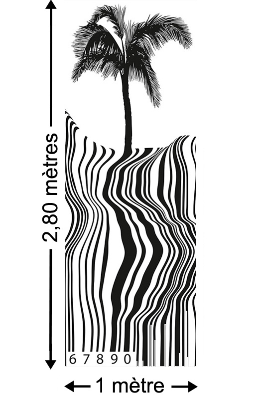 Barcode Beach - Papier peint lé unique
