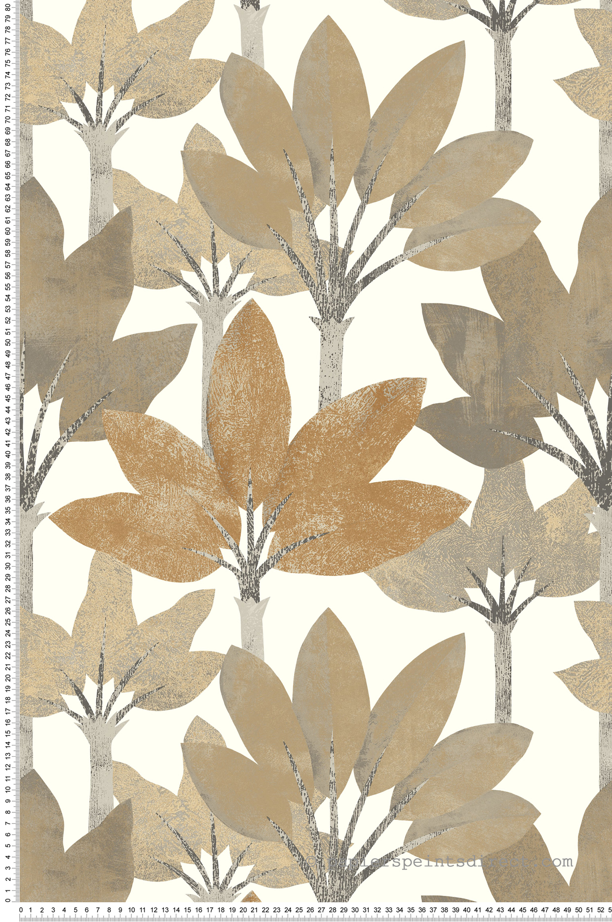 Papier peint Forêt Métallisé Babel cuivre doré - Babylone de Casadéco | Réf. BBLN89711265