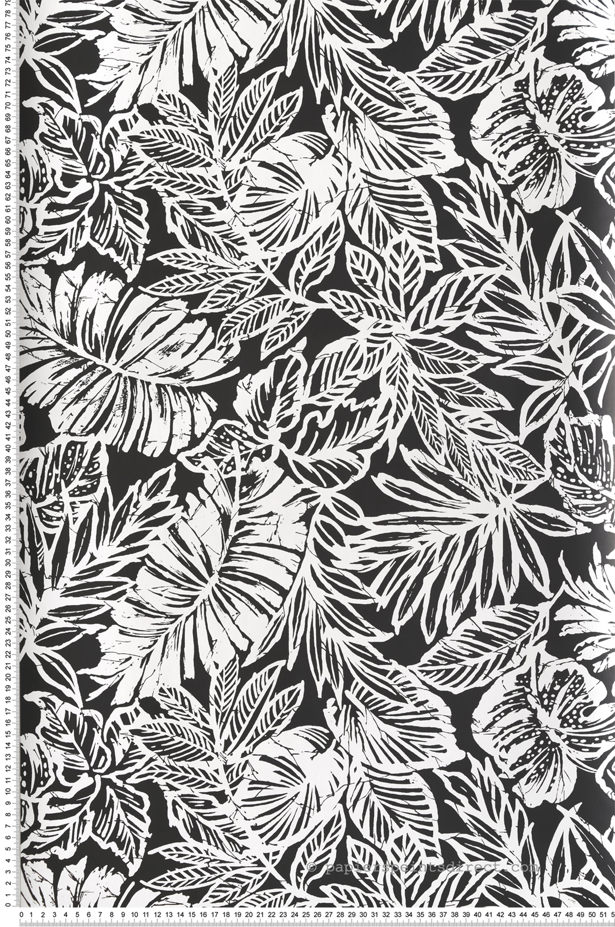 Papier peint adhésif Feuillages Batik Leaf noir - Les Adhésifs de Lutèce | Réf. LTC-RMK11439