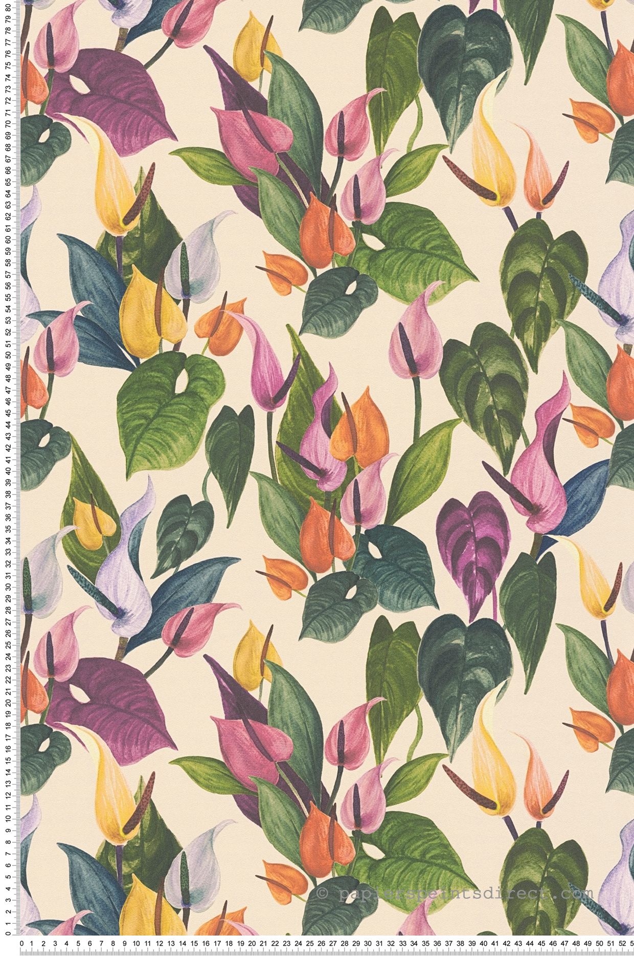 Papier peint Fleurs Anthurium multicouleurs - Anna D'Andrea d'A.S. Création | Réf. AS-782101