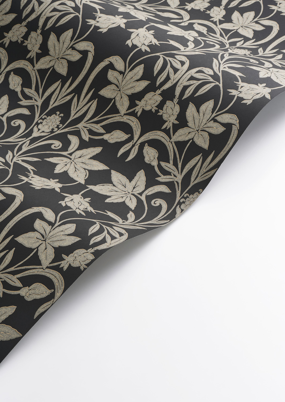 Papier peint Feuille Style Anglais Primrose noir fusain - Heritage de Casadéco AMBV | Réf. HETA201239371