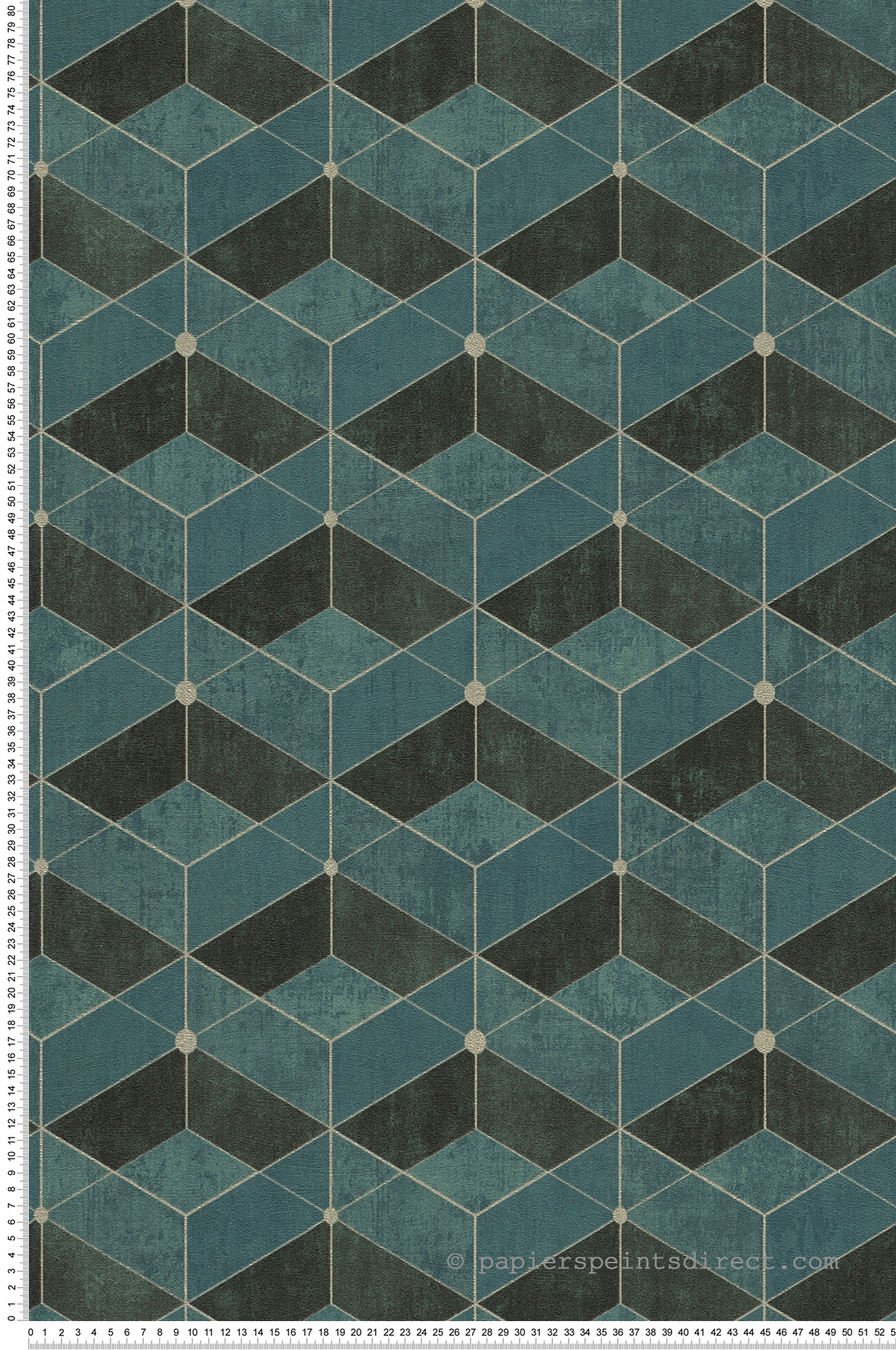 Papier peint 3D Géométrique Cubes bleu noir doré - Titanium 3 d'AS Création | Réf. SP15621