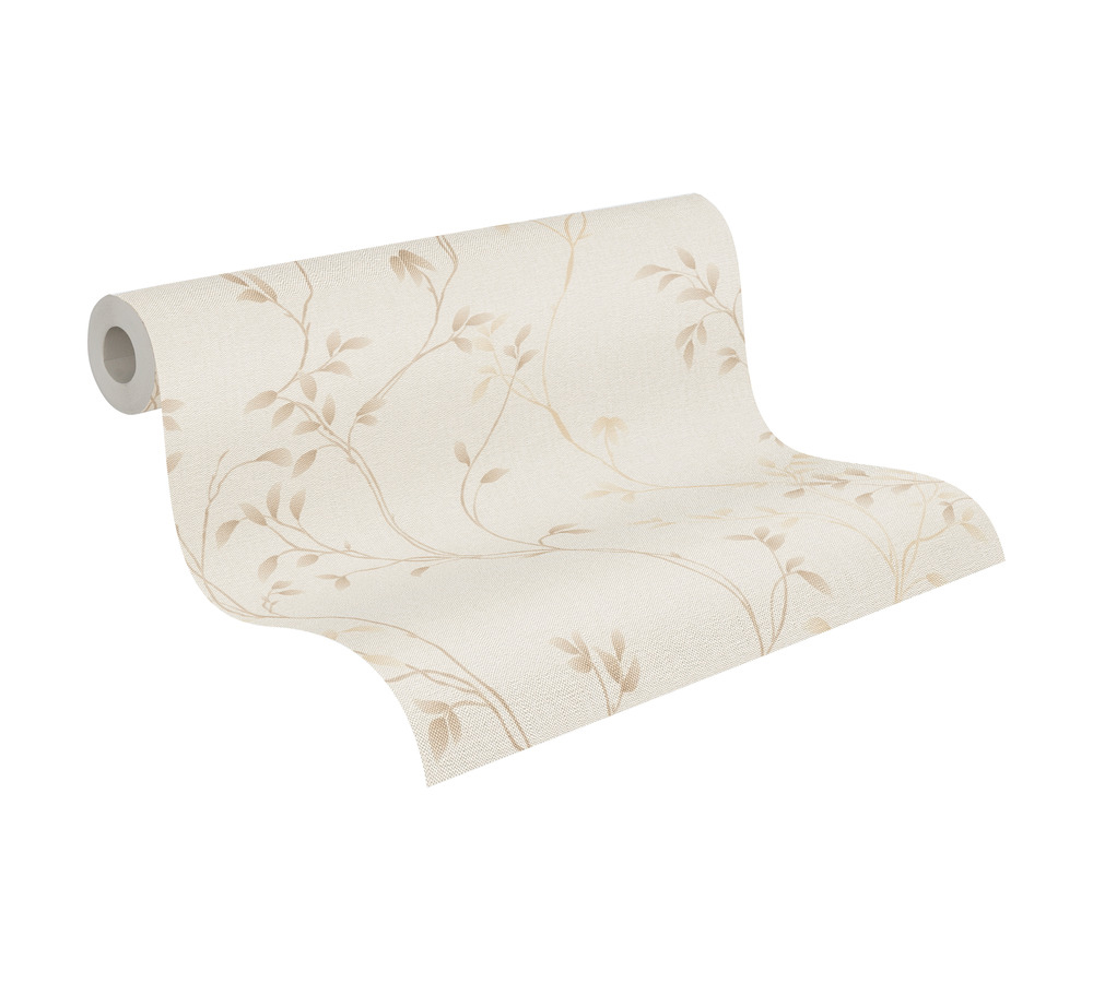 Papier peint Feuille Epurée beige crème - Pure Elegance d'A.S. Création AMBR | Réf. AS-397671
