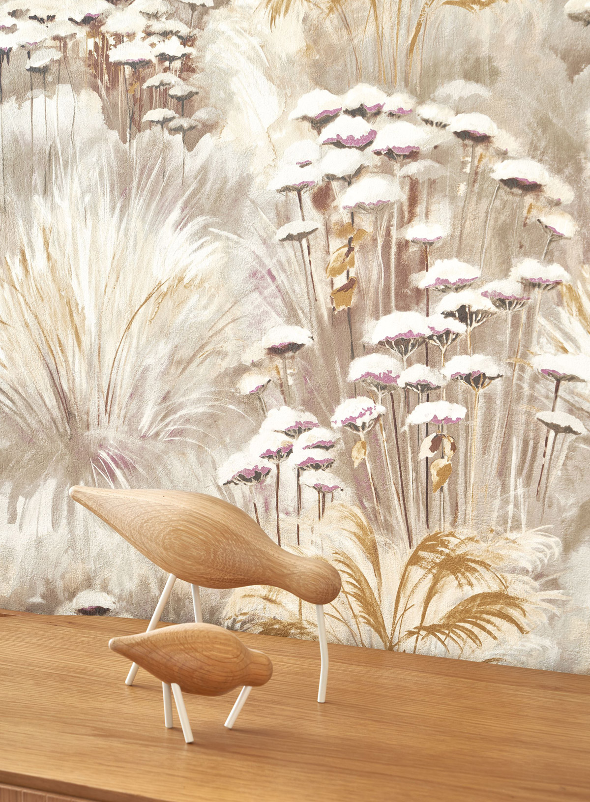 Papier peint Fleur Plante Oyat marron glacé - Sentier des Dunes de Casadéco AMB3 | Réf. SENT200948470