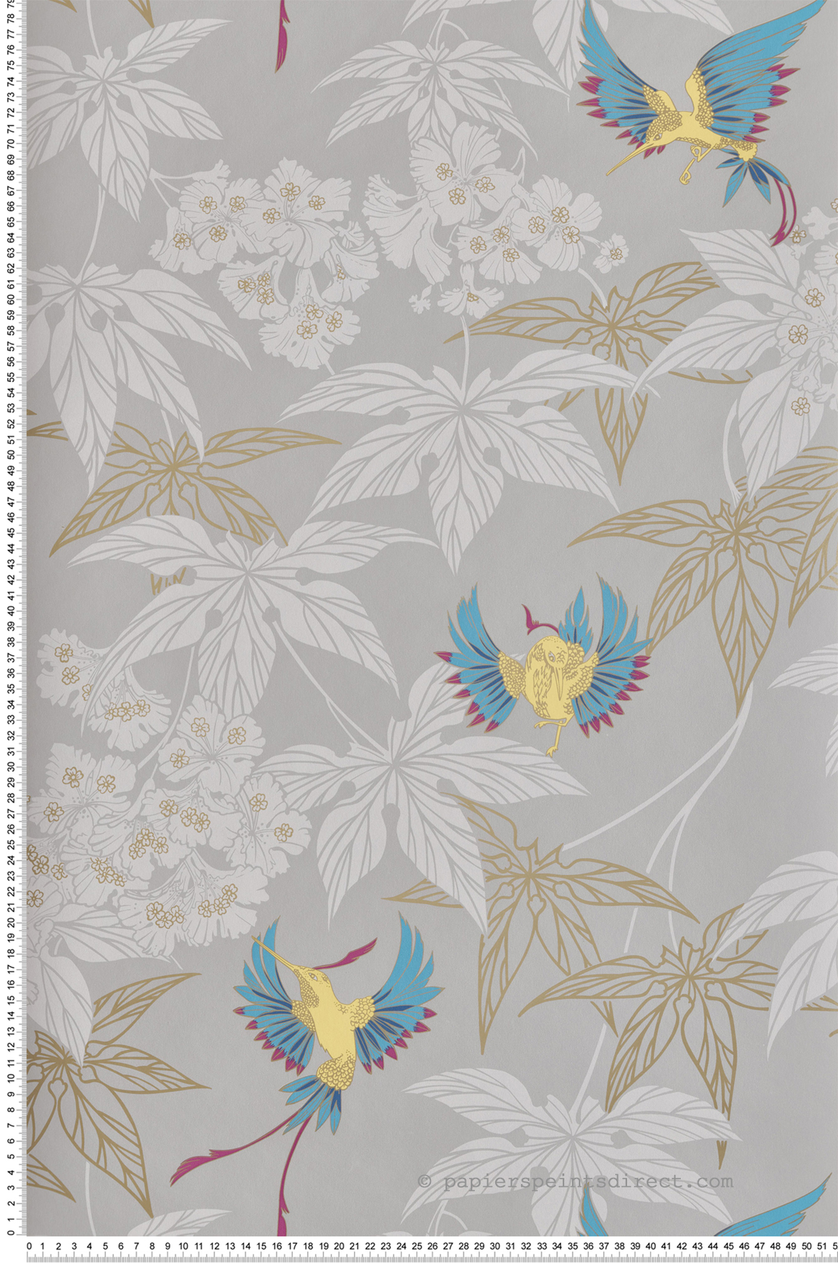 Papier peint Feuillage Grove Garden gris - Folium de Osborne & Little | Réf. OSB-W5603-09