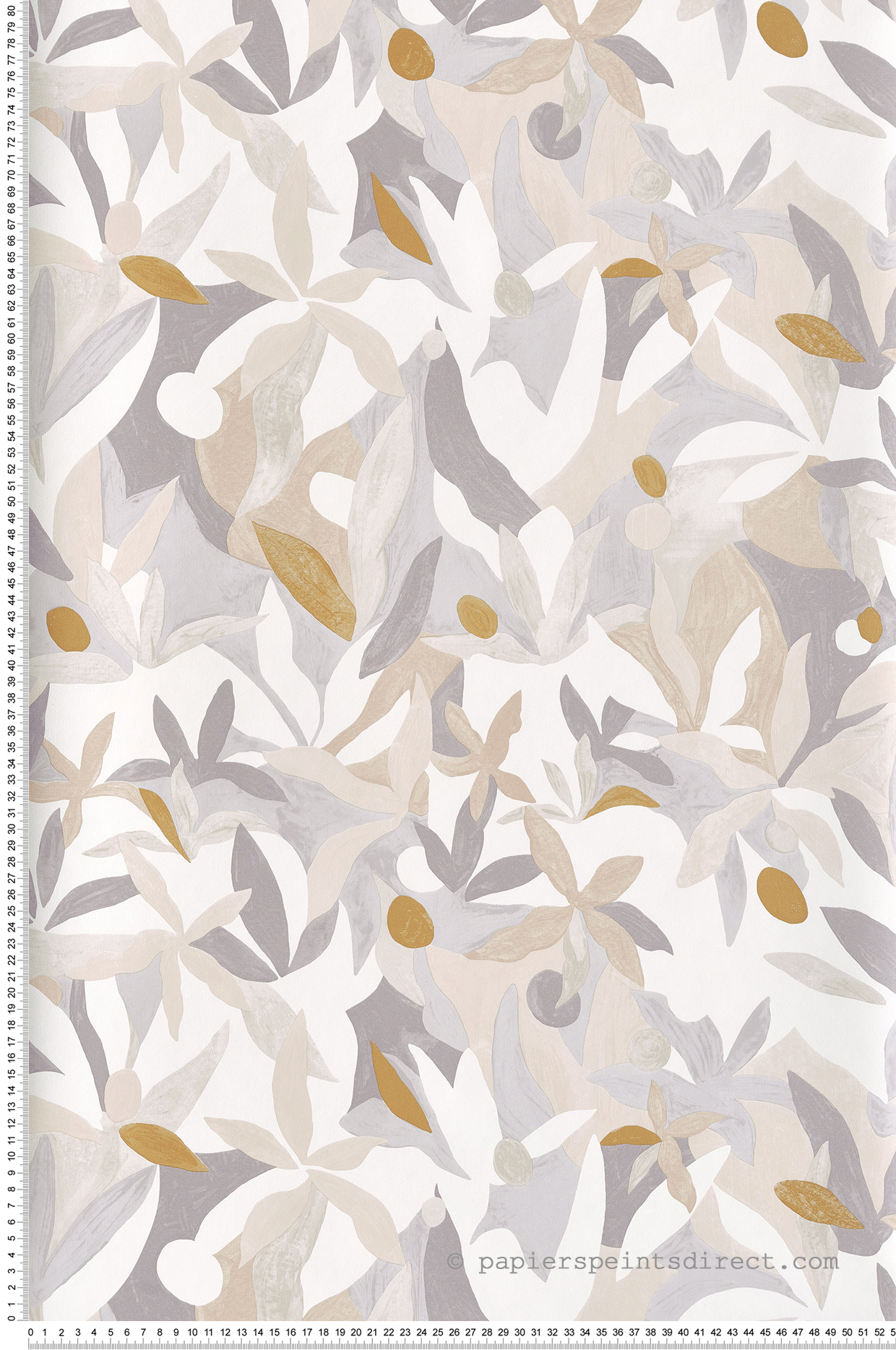 Papier peint Fleur Sauvage grège et doré - Imagination de Casélio | Réf. IMG102161021