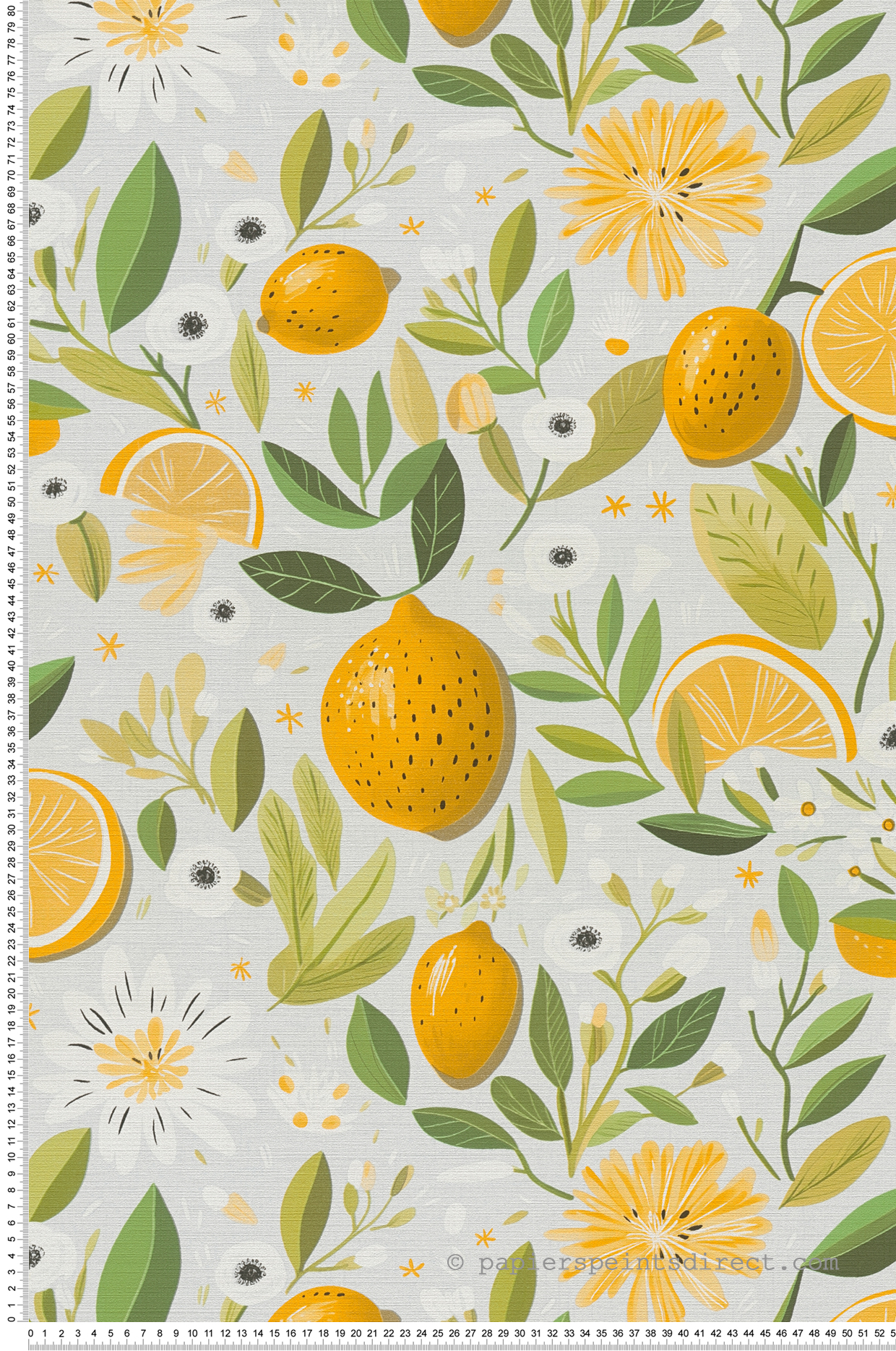 Papier peint Citron Fleur Pop jaune gris - Pintwalls 3 d'A.S. Création | Réf. AS-791691