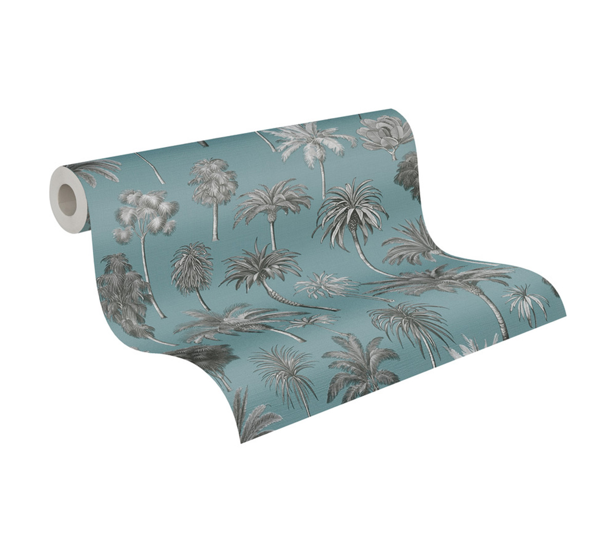 Papier peint Palmier Oasis noir bleu - Pintwalls 3 d'A.S. Création ROLL | Réf. AS-791714
