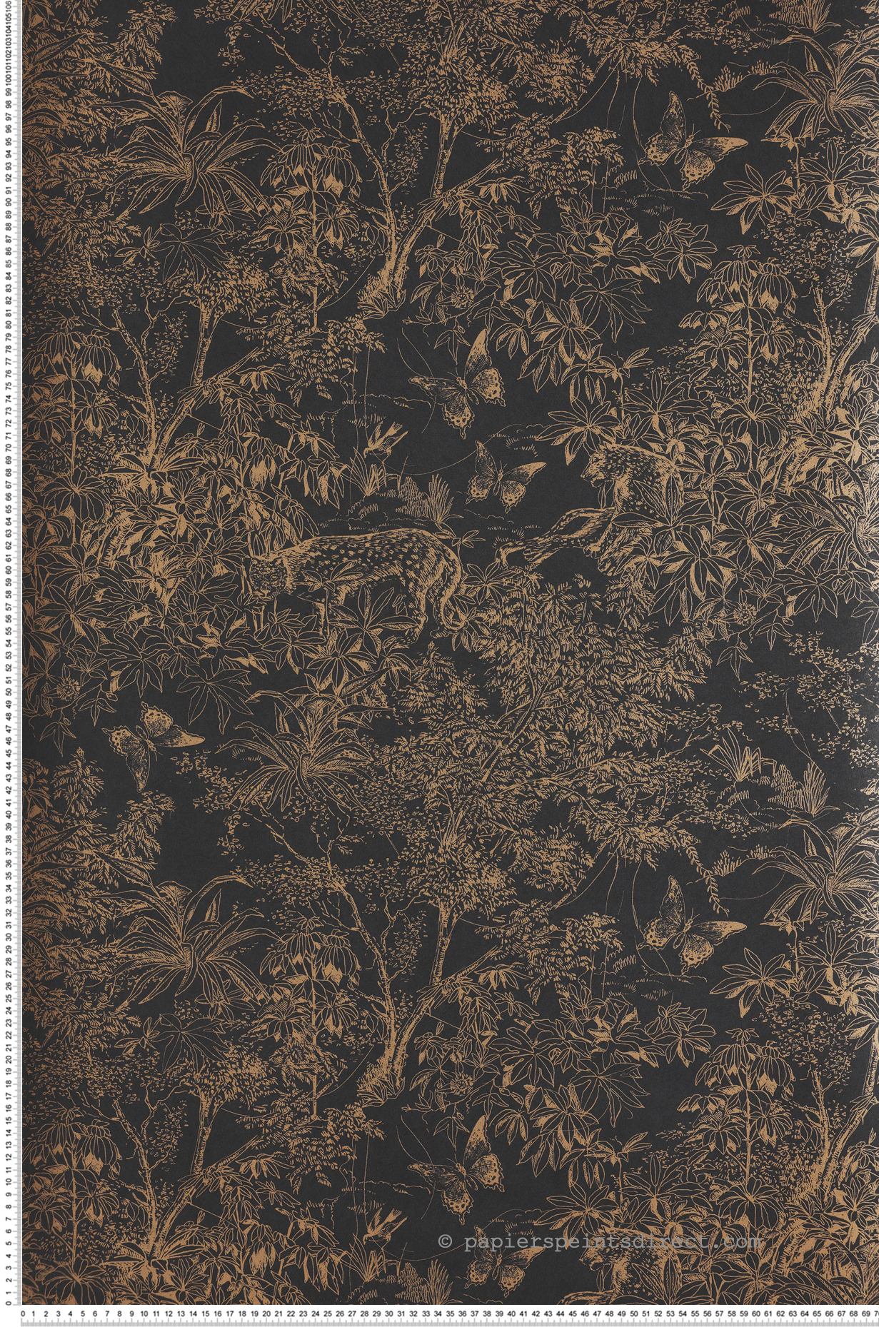 Papier peint Toile de Jouy Scène noir doré - Amazone de Masureel | Réf. MAS-ZON204