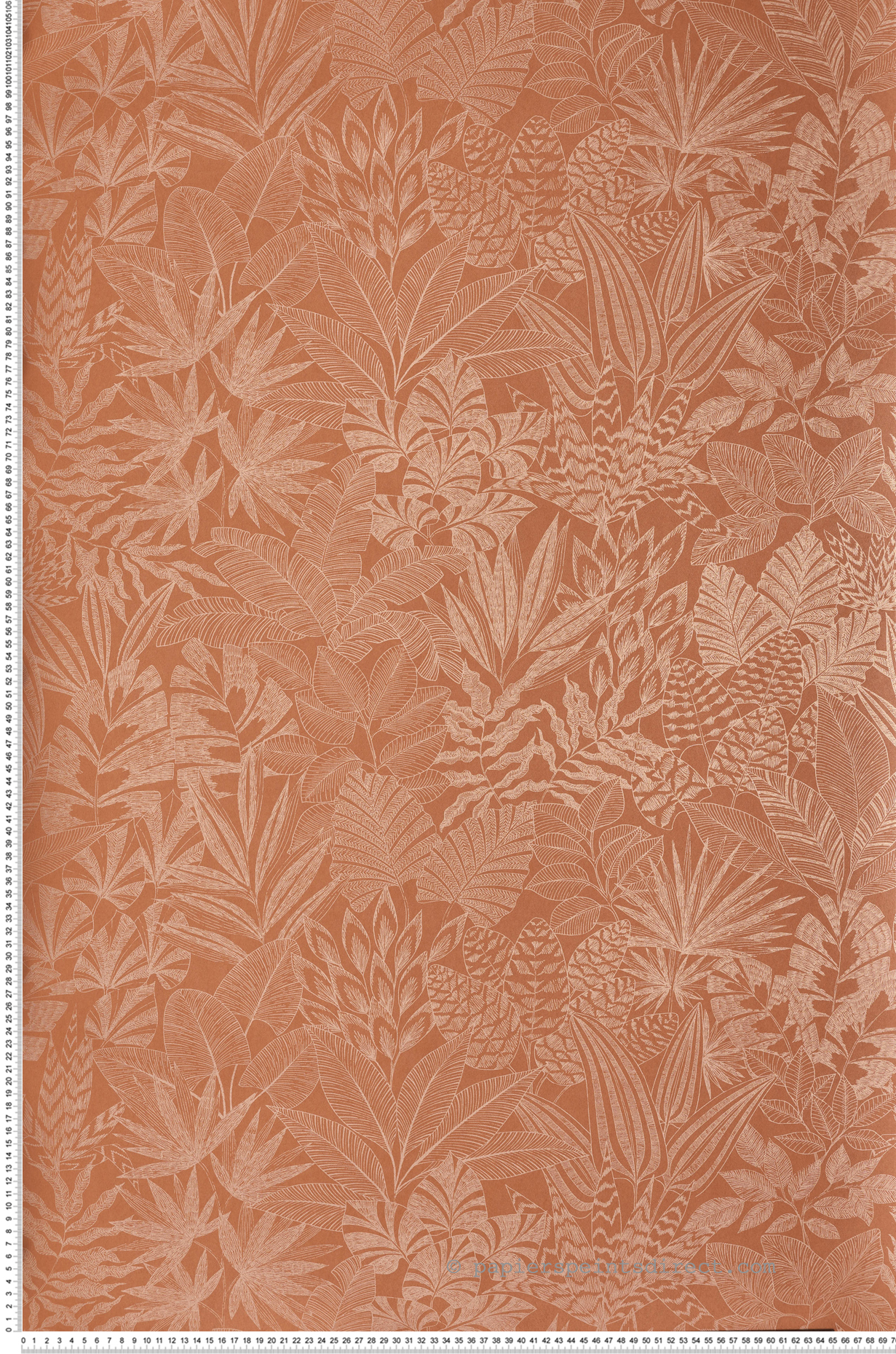 Papier peint Feuillage Doum terre de sienne cuivré - Bord Du Nil de Casamance | Réf. CAS-76151426