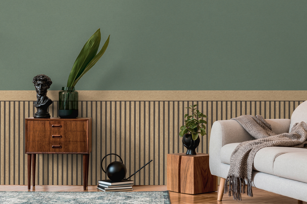 Papier peint Soubassement Tasseau Bois chêne clair - Wallpanel d'A.S. Création AMB3 | Réf. AS-397441