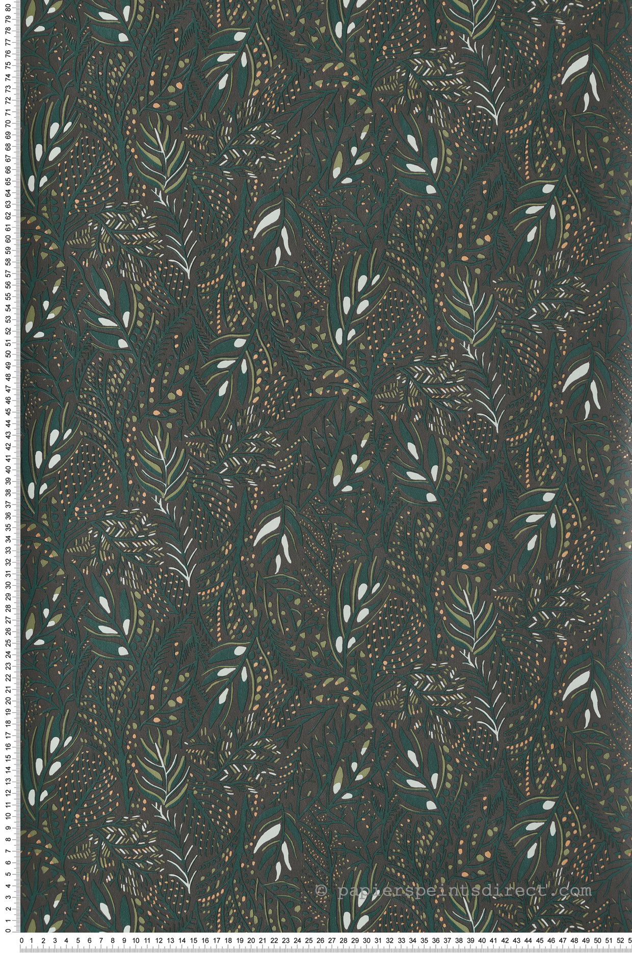 Papier peint Végétal Jade noir vert - Essentiel de Casélio | Réf. ETL103107177